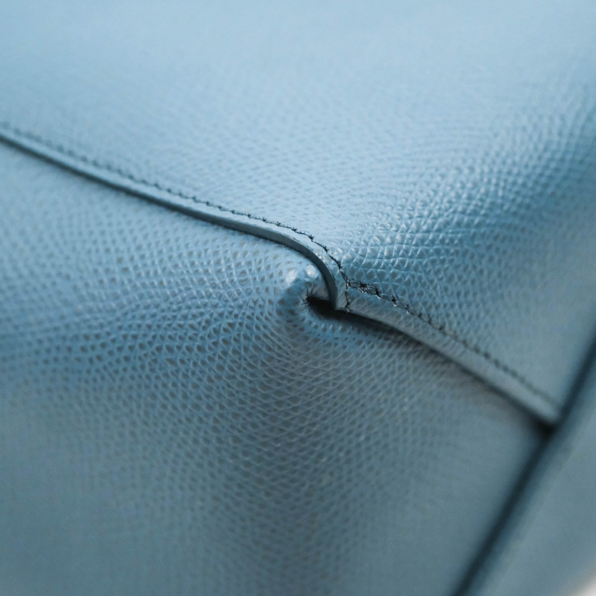 Celine Small Vertical Cabas Tote Bag in Blue Grained Calfskin Leather with Silver Hardware - Perfect for Work, Travel & Everyday Use