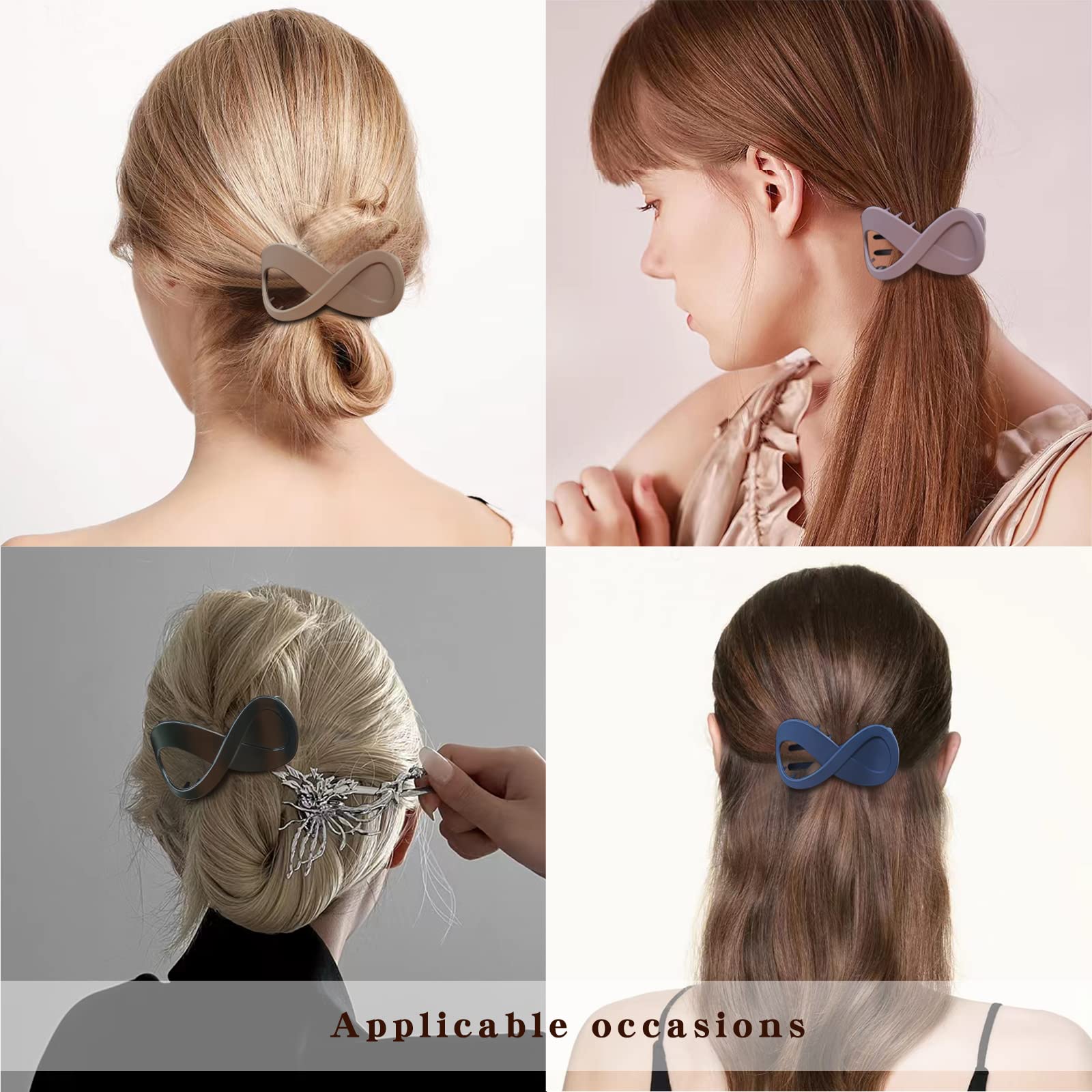 Kavya 4-Piece Non-Slip Hair Claw Clips for Women & Girls - Large Black Hair Clips for Thick Hair - Perfect for Updos, Ponytails & Everyday Styling