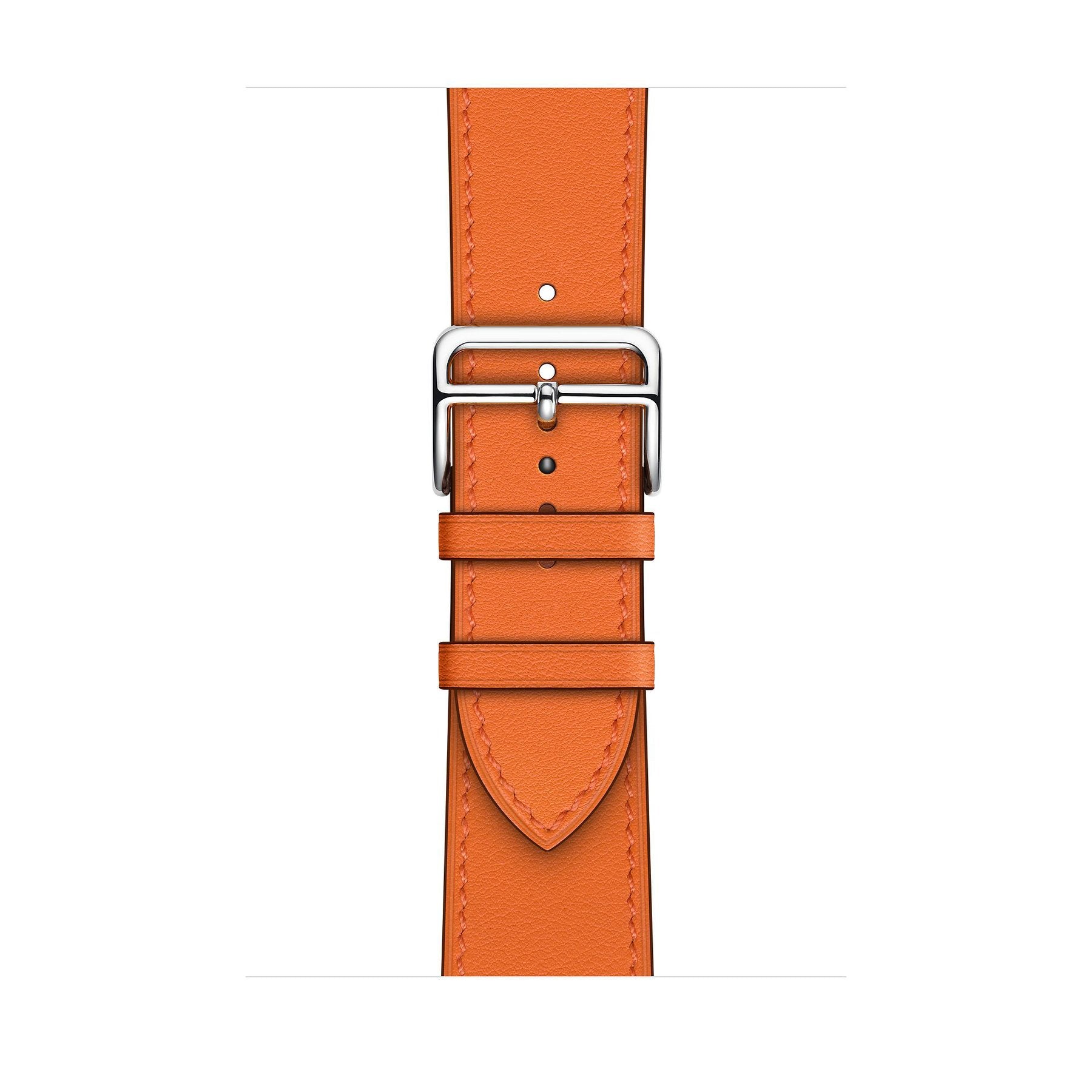 Genuine Leather Band for Apple Watch - Single Tour Strap, Orange - Perfect for Workouts, Casual Wear & Everyday Use