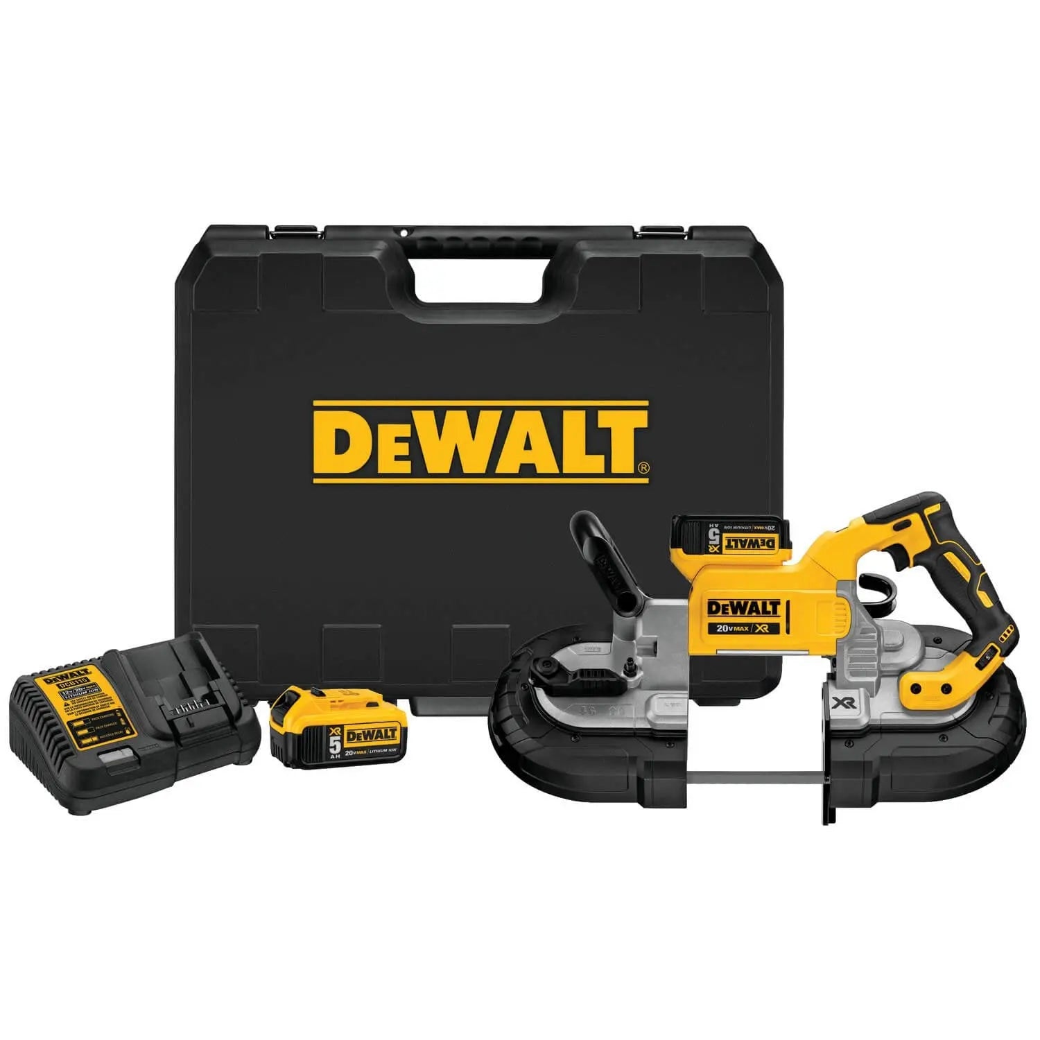 DEWALT DCS374P2 20V Max Deep Cut Band Saw Kit - Cordless Portable Power Tool for Metal & Wood Cutting - Perfect for Construction, Plumbing & DIY Projects