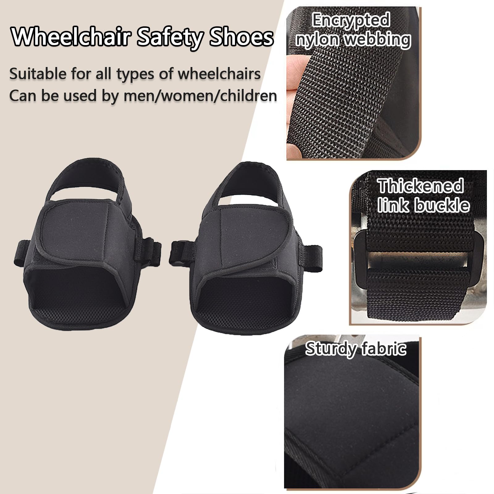 Wheelchair Leg Rest & Anti-Slip Footrest - Adjustable Safety Shoes for Elderly & Disabled - Comfortable Support for Wheelchair Users - Ideal for Home Care, Hospital & Mobility Assistance