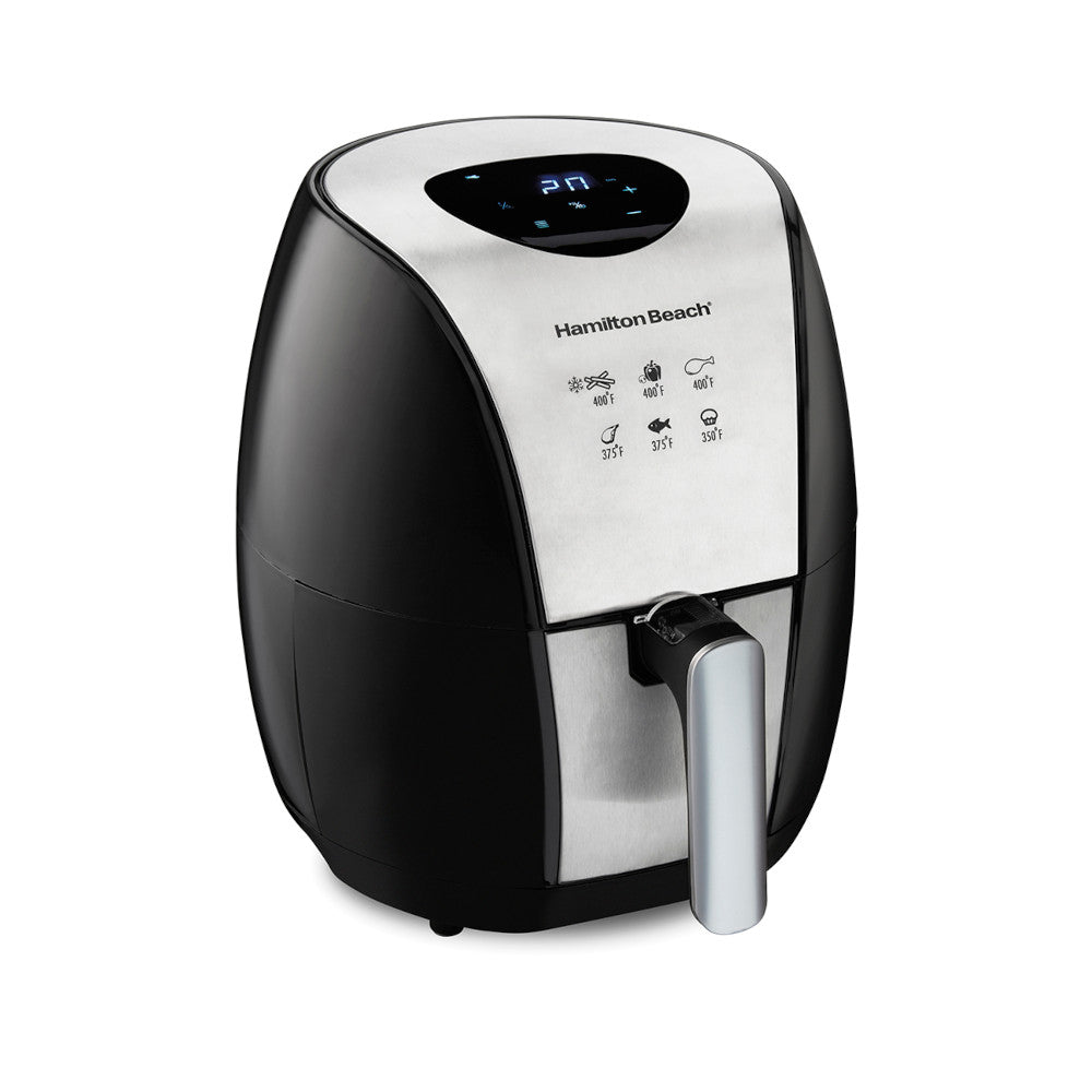 Hamilton Beach 35065C 3 Liter Digital Air Fryer - Healthy Oil-Free Cooking for Crispy Fries, Chicken Wings & More | Perfect for Small Kitchens & Quick Meals