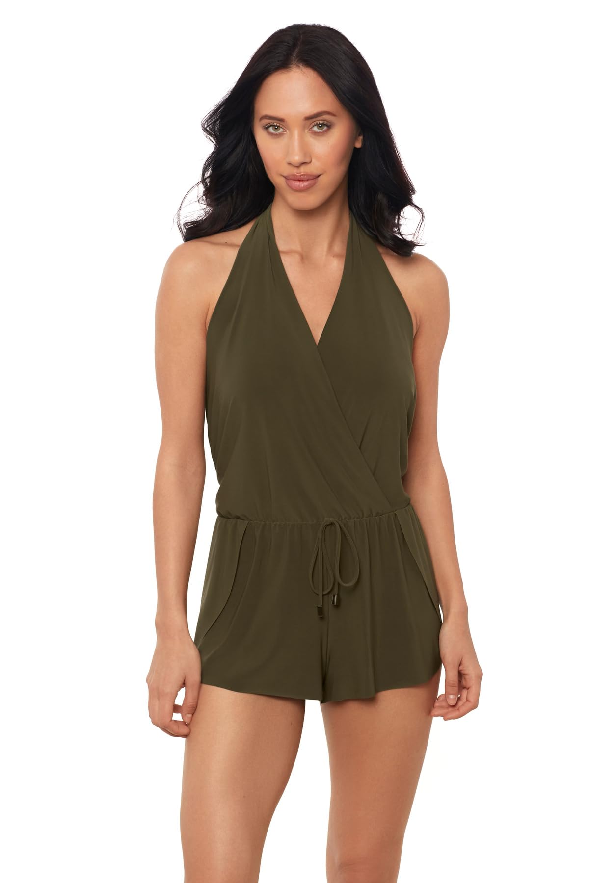 MagicSuit Women's One Piece Swimsuit - Adjustable Halter Tie, Soft Cup Support, Bianca Romper Style | Perfect for Beach Vacations, Pool Parties & Summer Getaways