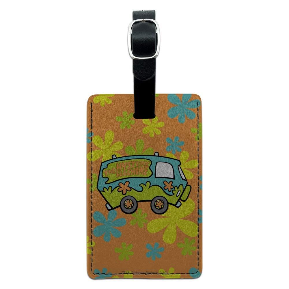 Scooby-Doo The Mystery Machine Leather Luggage Tag - Rectangle Carry-On ID Tag for Suitcases, Bags & Backpacks - Perfect for Travel, Vacation & Business Trips