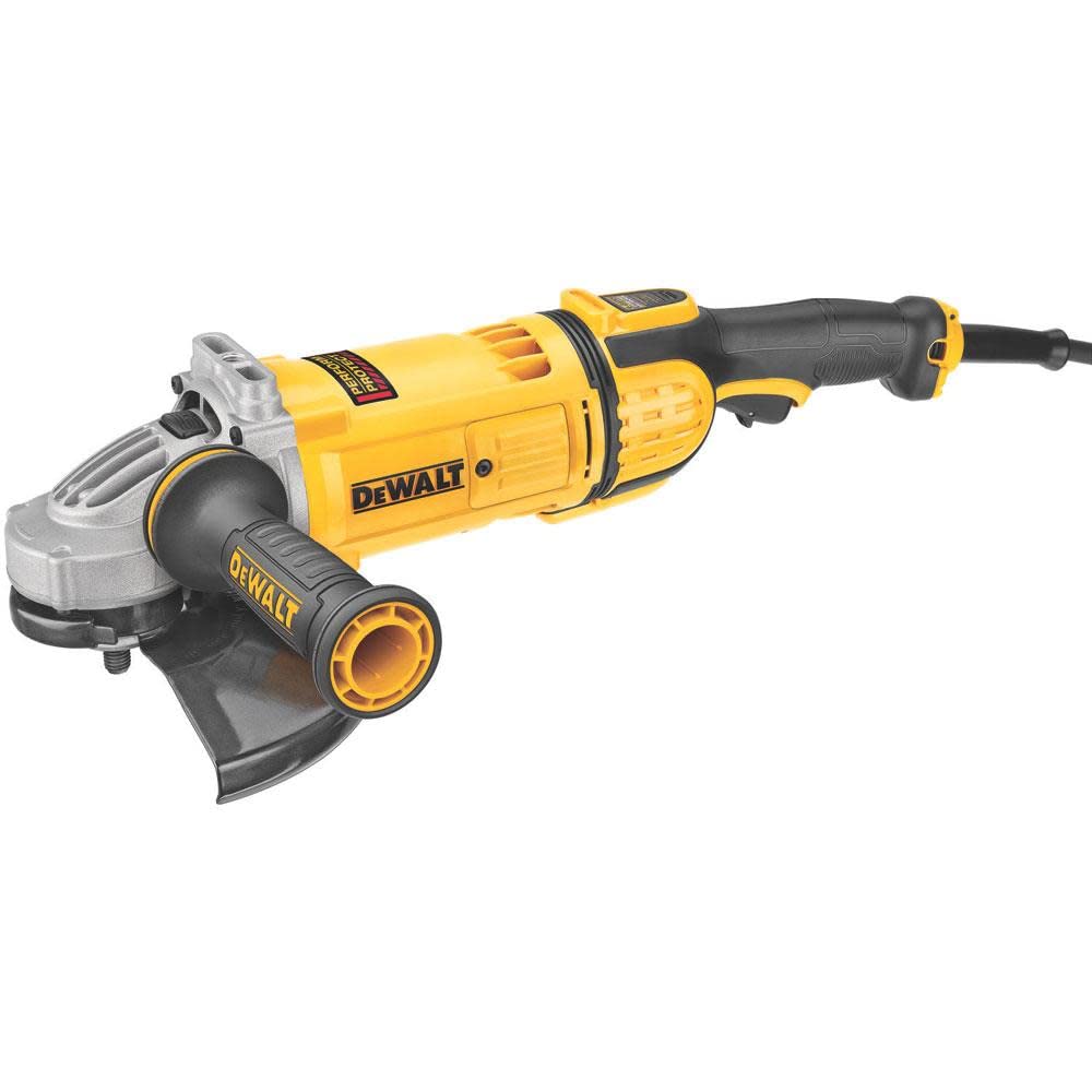 DEWALT 9-Inch Angle Grinder, 4.9HP 6500 RPM with Dust Ejection System - Corded Power Tool (DWE4599N) for Metal Cutting, Grinding & Concrete Work