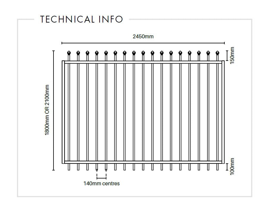 Zeus Heavy Duty Steel Gate 1800mm x 2450mm or 2100mm x 2450mm - Secure Fence Gate for Driveway, Garden, and Property Entrance
