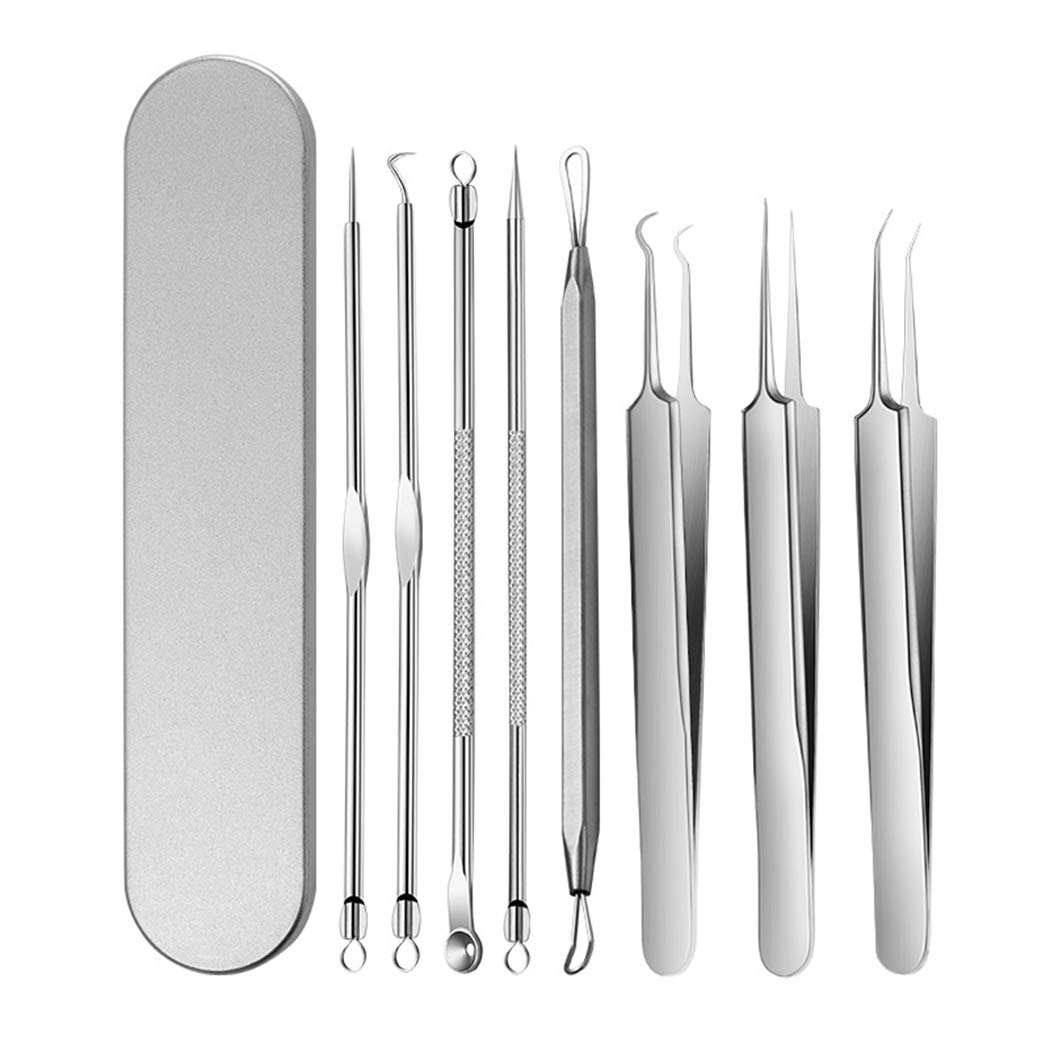Professional Blackhead Remover Kit - 8PCS Pimple Extractor Tools Set for Acne & Pore Care | Portable Blackhead Removal Tools for Girls | Perfect for Home Spa & Travel Skincare Routine