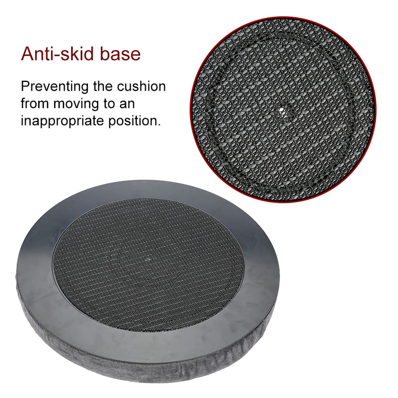 360 Degree Rotating Car Pillow - Large Swivel Chair Cushion with Hard Foam Core (15.35 Inch Diameter) for Office, Stool, Car Seat - Ergonomic Support for Long Sitting & Driving Comfort