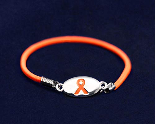 10 Pack Kidney Cancer Awareness Stretch Bracelets - Orange Ribbon Silicone Wristbands for Fundraisers, Events & Gifts - Show Support for Kidney Cancer Patients & Survivors - Perfect for Charity Walks, Awareness Campaigns & Healthcare Workers