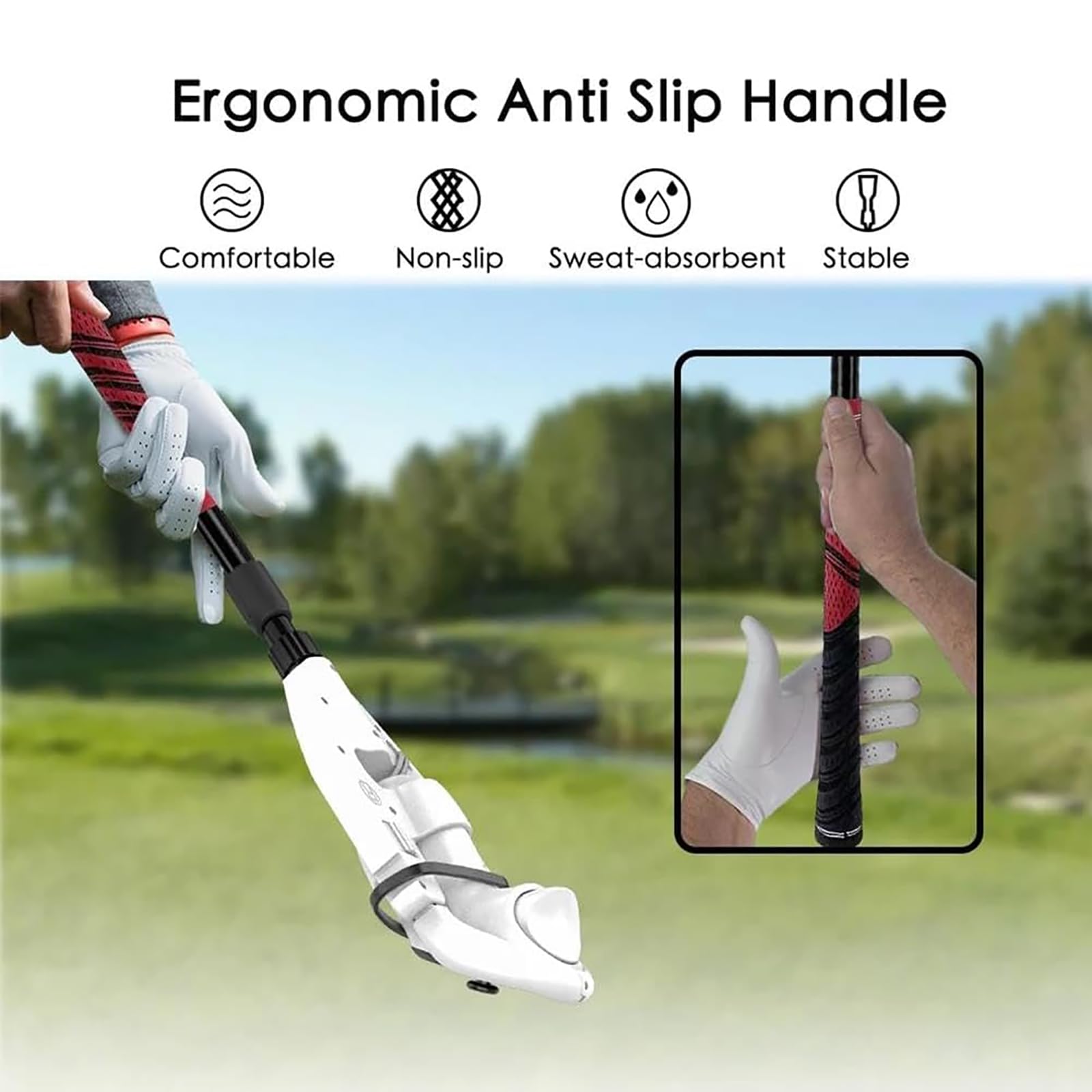 Amhuui VR Golf Club Handle for Quest 3, Universal 2-in-1 Retractable Long Arm Controller Grip - Enhance Immersive VR Gaming Experience | Perfect for Golf Simulators & VR Sports Games