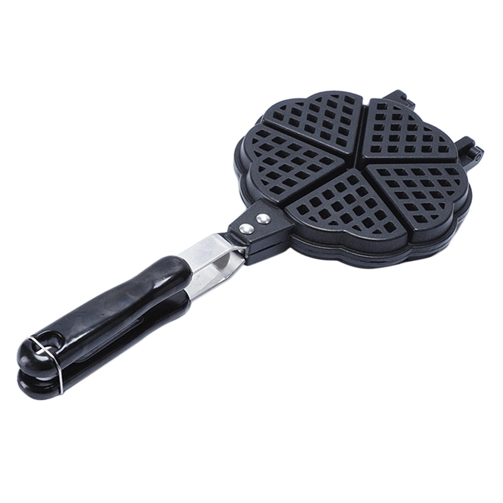 MagiDeal 6 Inch Waffle Maker - Stovetop Waffle Iron Pan for Homemade Breakfast, Snacks & Desserts | Perfect for Camping, Picnics & Family Brunch