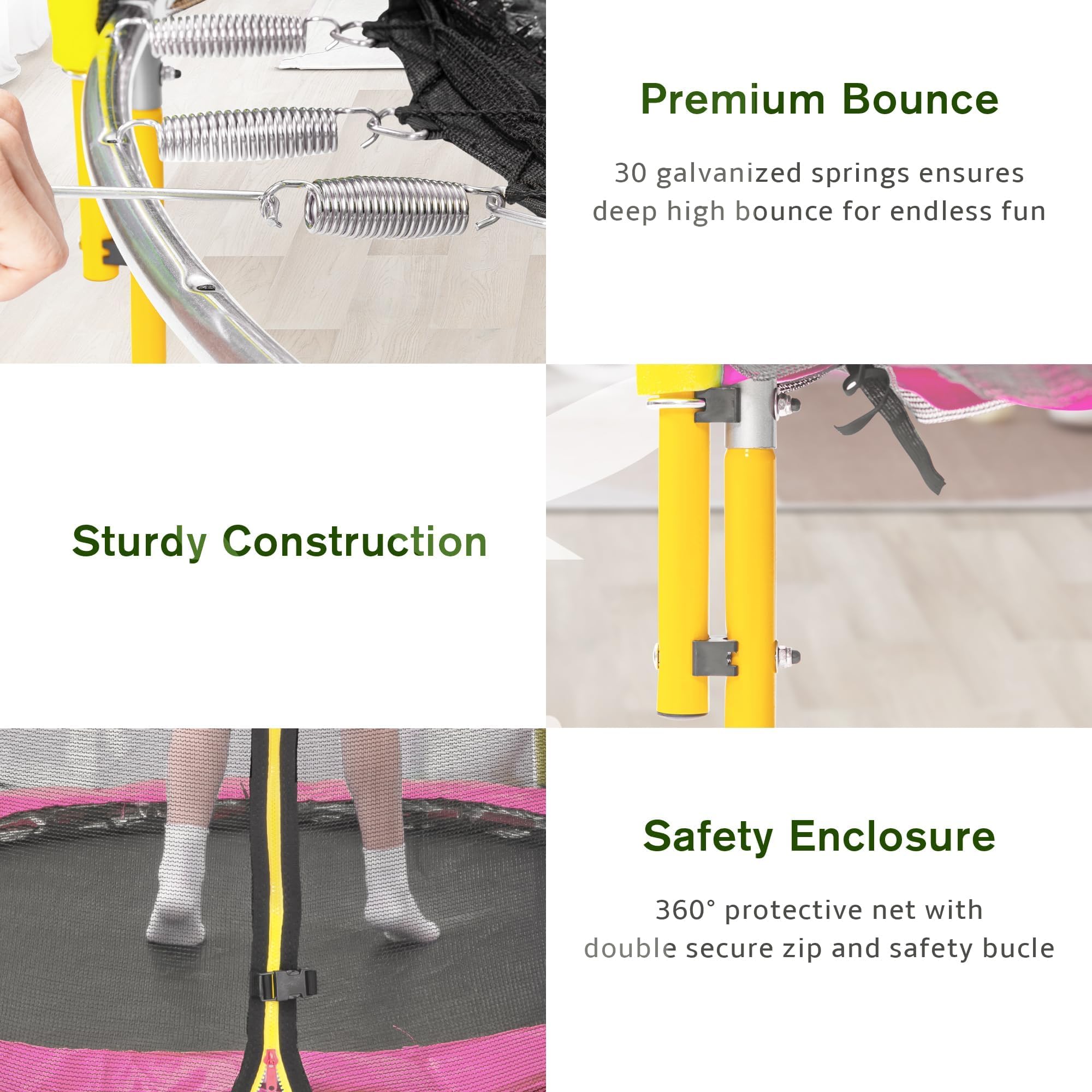**Merax 66'' Kids Trampoline with Basketball Hoop, Rubber Ball & Safety Enclosure Net – 5.5FT Mini Trampoline for Toddlers (Ages 1-8) – Indoor & Outdoor Use – Perfect Birthday Gift for Active Play & Exercise**