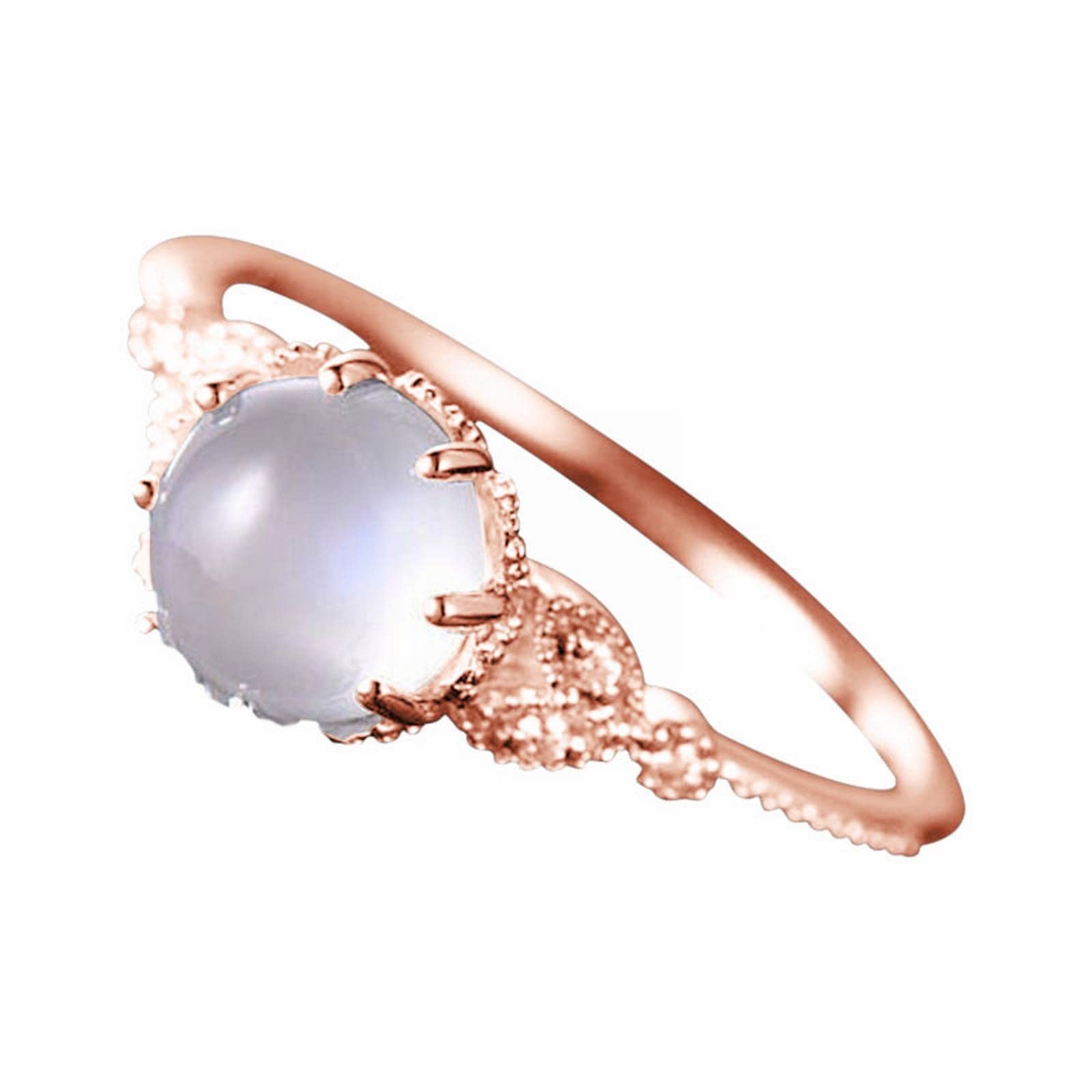 Rose Gold Moonstone Diamond Ring for Women – Elegant & Stylish Wedding, Engagement, or Gift Jewelry
