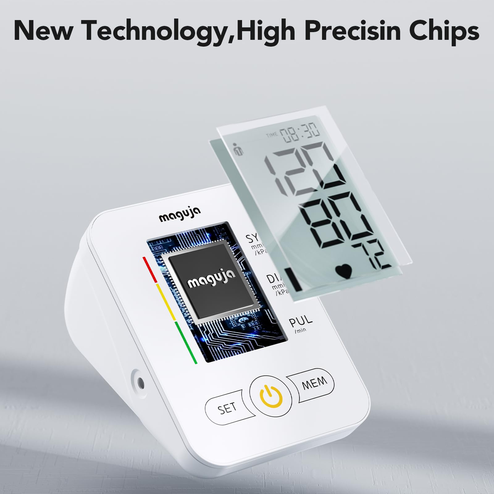 **Maguja Automatic Upper Arm Blood Pressure Monitor - Digital BP Machine with Adjustable Cuff for Home Use, Accurate & Portable - Ideal for Daily Health Tracking & Senior Care**