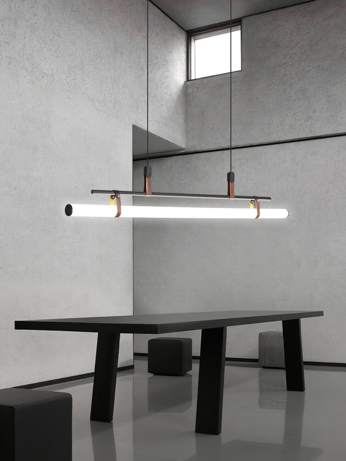 Modern Eden Linear Pendant Light - Sleek Minimalist Hanging Fixture for Kitchen Island, Dining Room & Bedroom Lighting - Adjustable LED Chandelier for Contemporary Home Decor