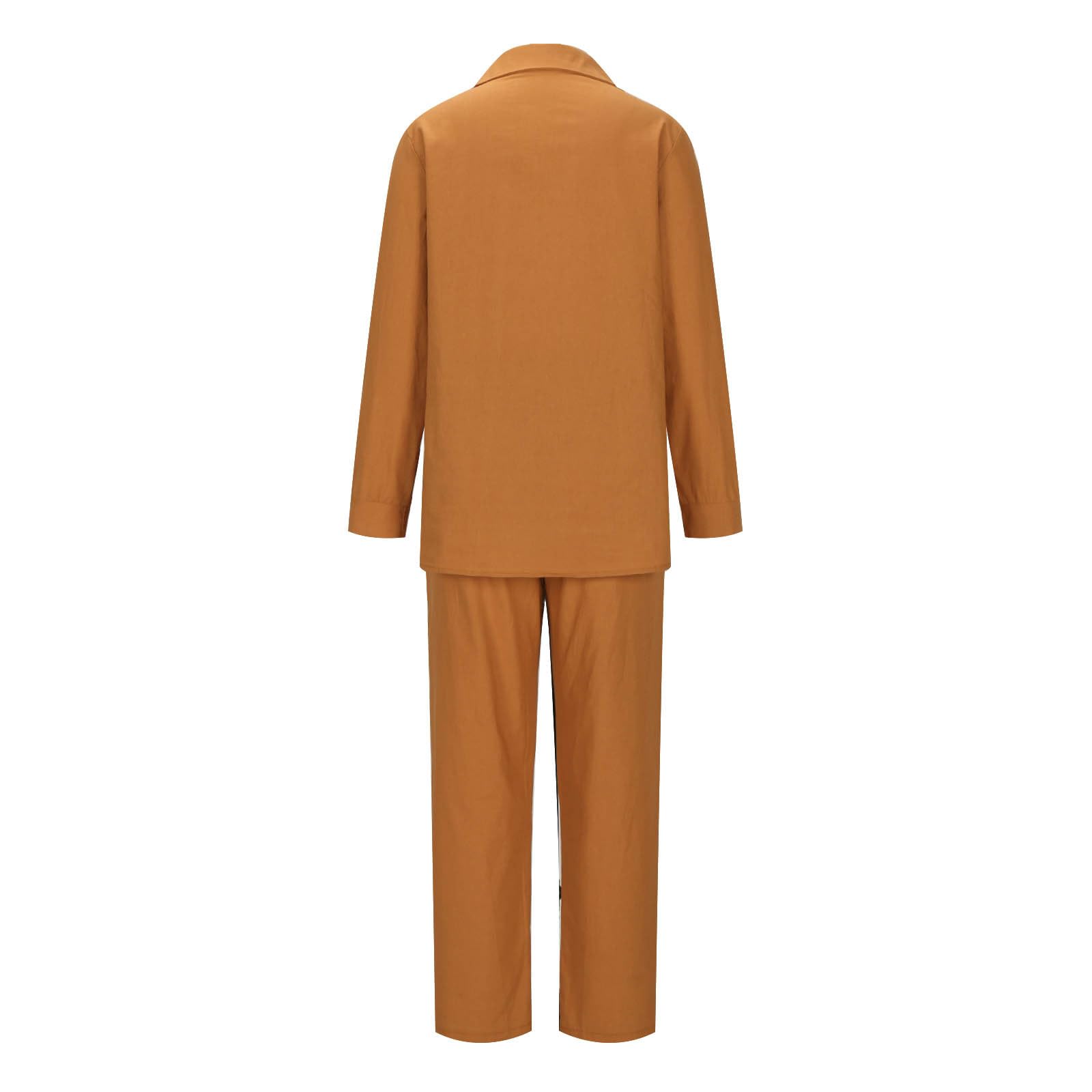 YMADREIG Women's 2-Piece Linen Outfit - Long Sleeve Button Down Shirt & Baggy Pants Set | Summer Casual Lounge Wear | Perfect for Beach Vacations, Yoga, and Relaxing at Home