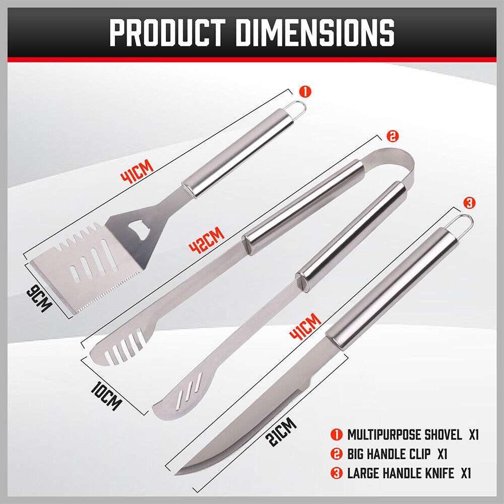 10Pcs Stainless Steel BBQ Tool Set - Heavy Duty Outdoor Grill Utensils for BBQ, Grilling & Cooking - Perfect for Backyard, Camping & Picnics