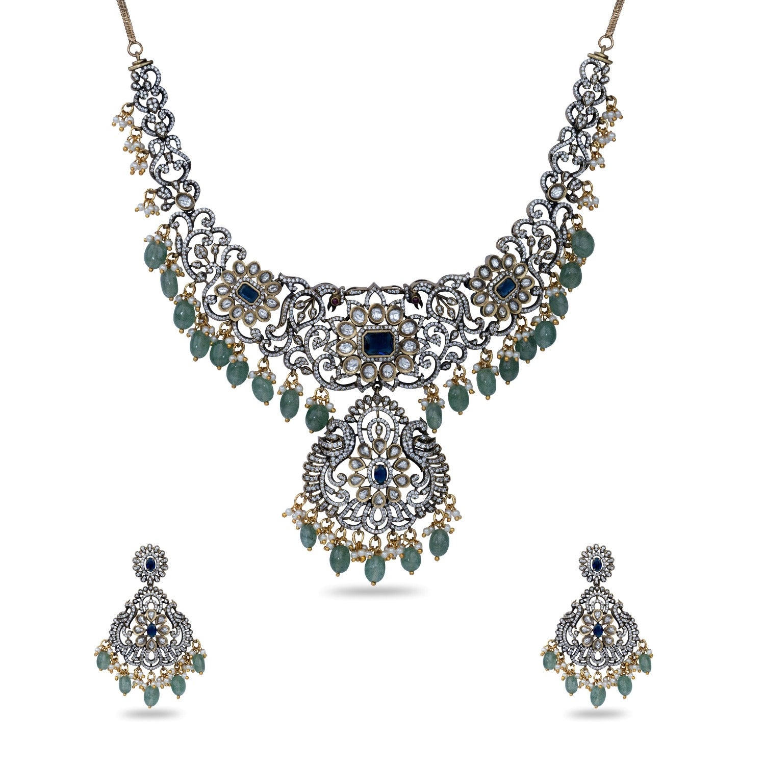 Clara Nakshatra CZ Necklace Set for Women - Elegant Cubic Zirconia Pendant & Chain - Perfect for Weddings, Parties & Special Occasions