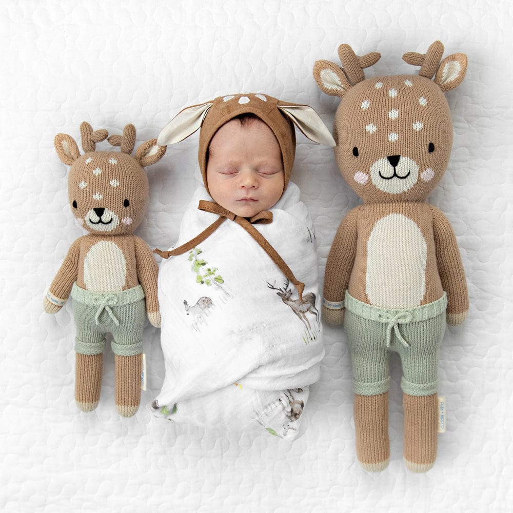 Cuddle+Kind Elliott the Fawn Plush Toy - Soft Stuffed Animal for Kids & Babies | Perfect for Nursery Decor, Cuddling, and Gift Giving