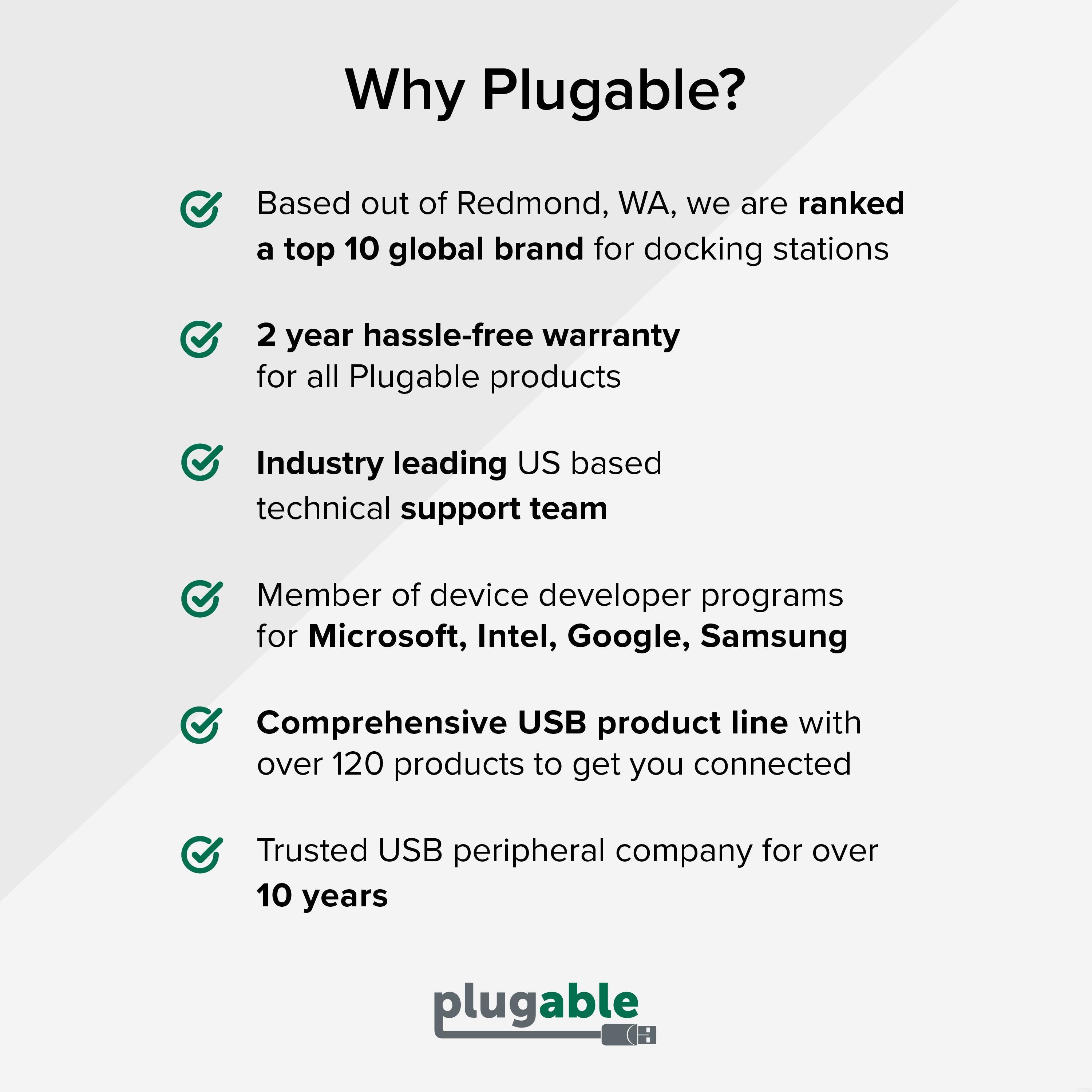 Plugable USB C Dual Monitor Docking Station with 60W Charging - Certified for Chromebook, Mac & Windows - Perfect for Home Office & Remote Work Setup