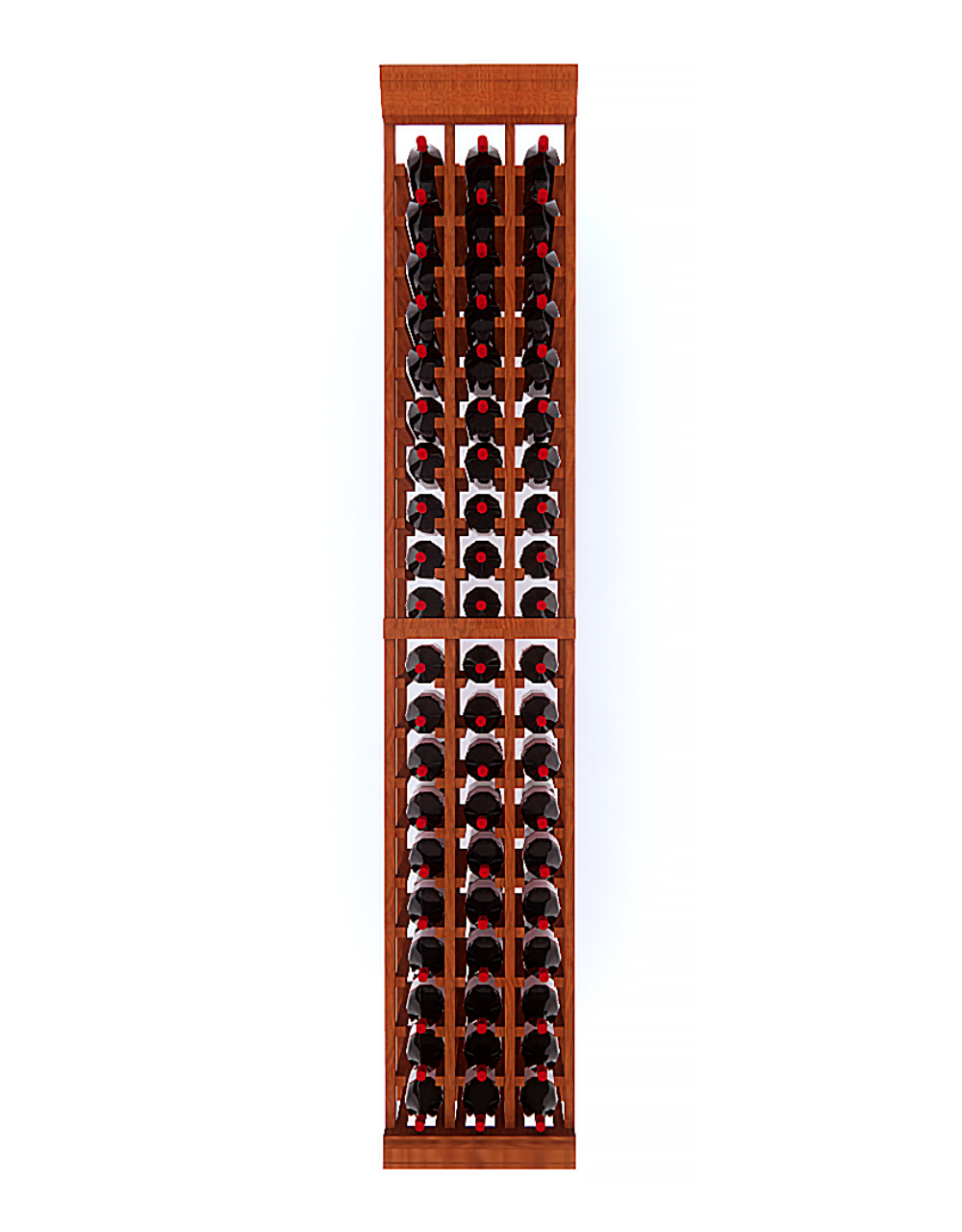 3 Column 60 Bottle 6.5ft Wine Rack Kit - Sturdy Metal Wine Storage for Home, Bar, or Restaurant - Perfect for Wine Cellar Organization and Display