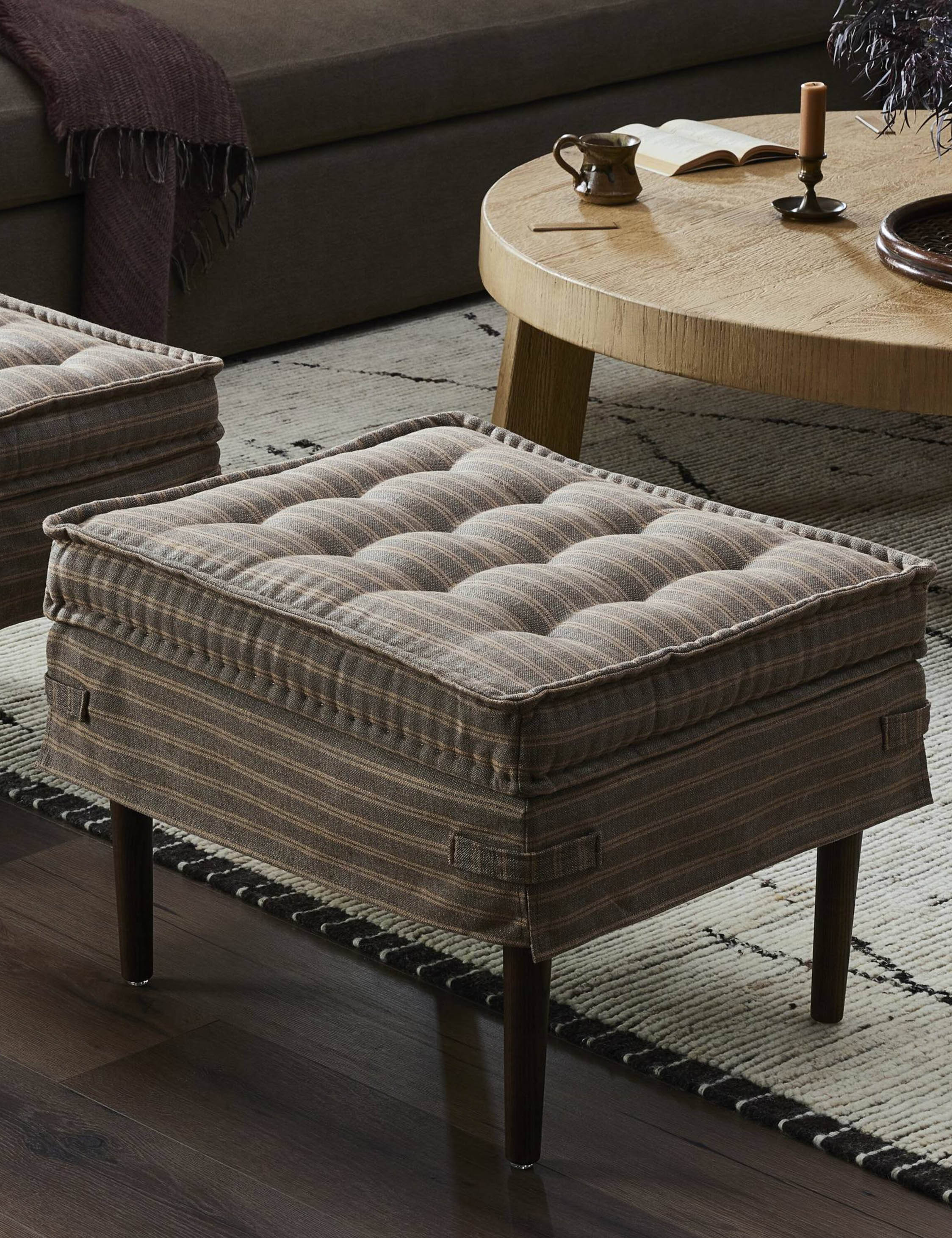Cole Square Ottoman by Amber Lewis x Four Hands - Modern Storage Ottoman with Tufted Upholstery, Perfect for Living Room, Bedroom, or Home Office