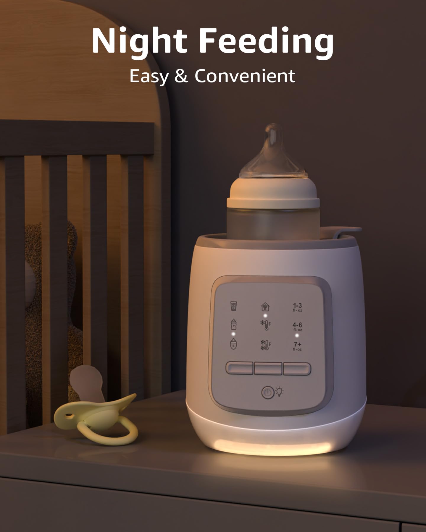 GROWNSY 9-in-1 Smart Baby Bottle Warmer - Fast Electric Water Bath Warmer for Breast Milk & Formula with Auto Timer, Defrost & Sterilize Function | Perfect for Home, Travel & Daycare Use