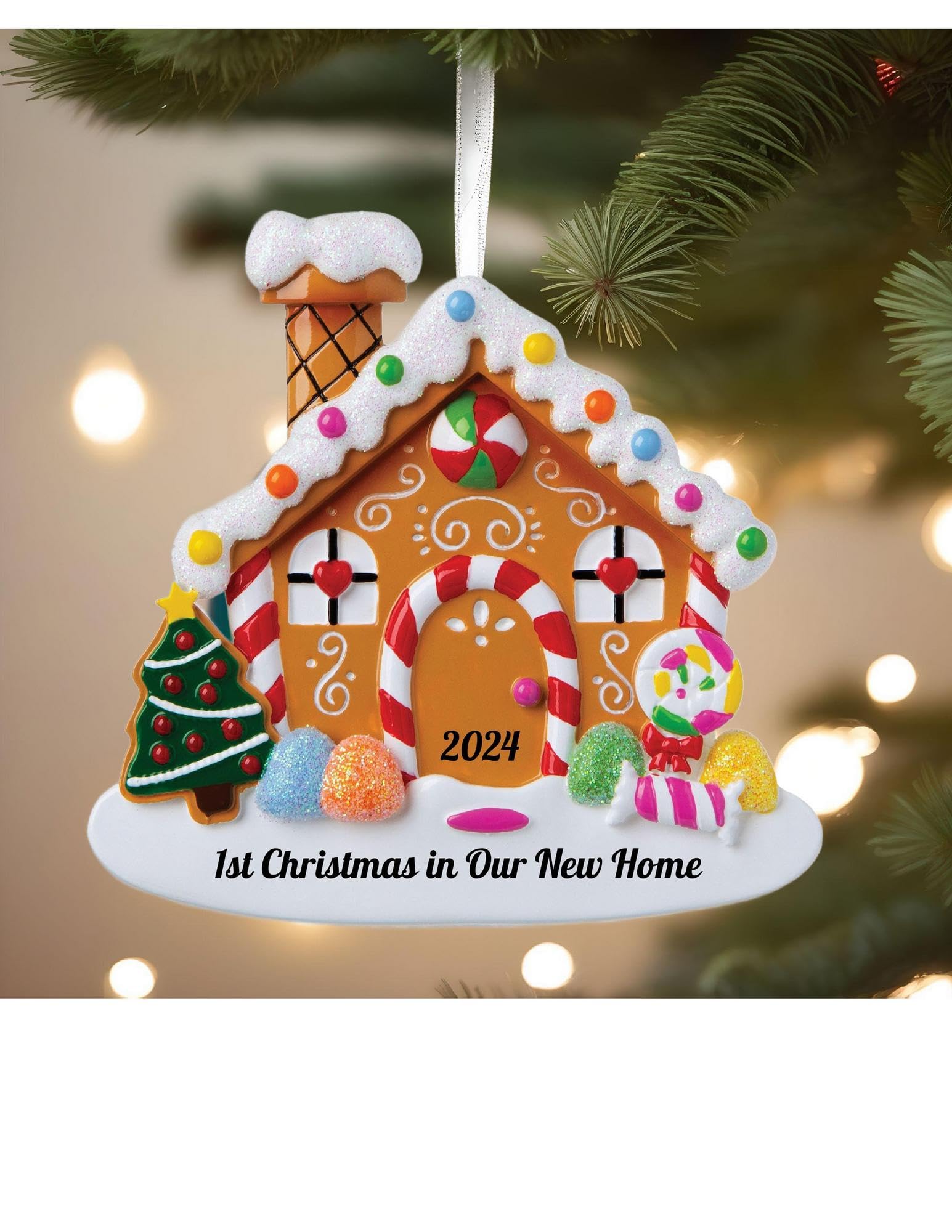 2024 First Home Christmas Ornament - Gingerbread House Keepsake for New Homeowners | Perfect for Holiday Decor & Housewarming Gifts