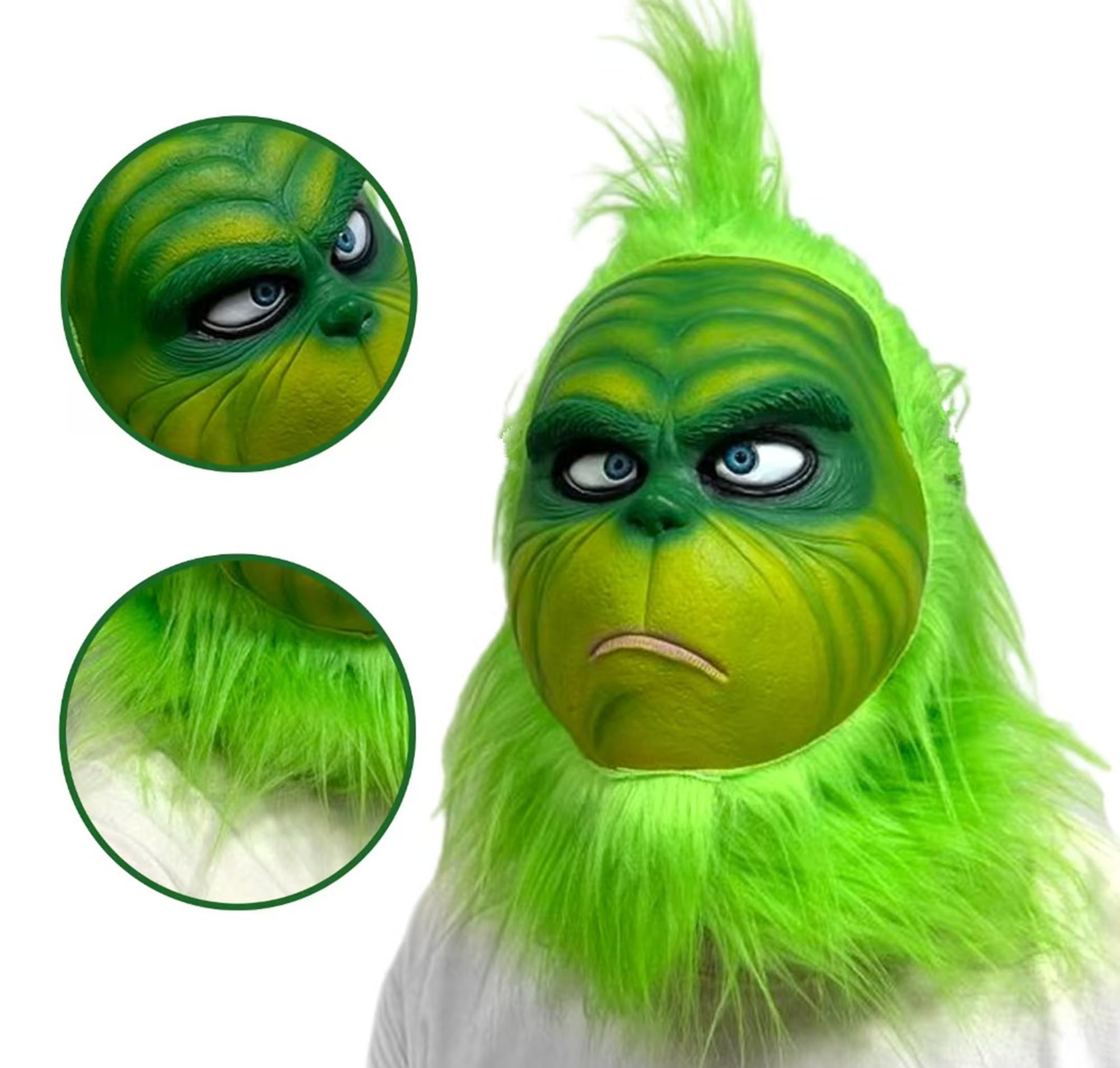 Beita Green Latex Cosplay Mask for Adults - Christmas Costume Accessory for Halloween, Cosplay Parties & Theatrical Performances