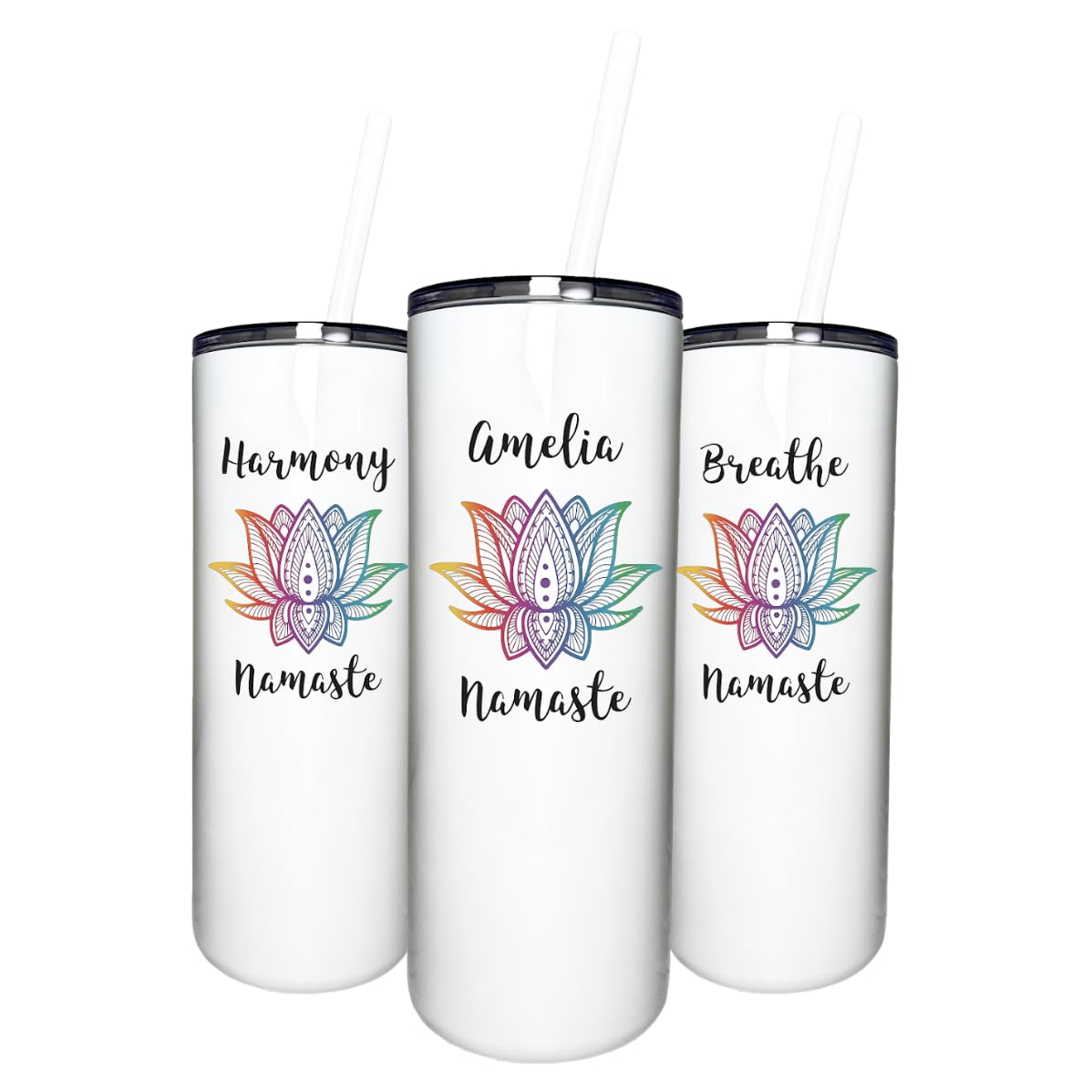 Personalized Yoga Namaste Tumbler - 18oz Stainless Steel Vacuum Insulated for Yoga & Travel