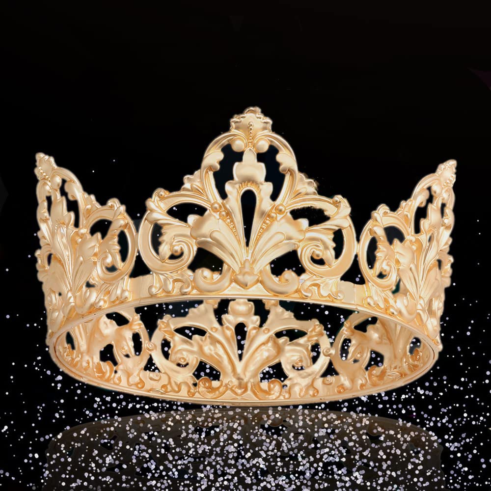 Royal Alloy King & Queen Wedding Tiara Headbands – Elegant Full Round Crown for Princess, Prom, Birthday Party & Special Events | Perfect for Brides, Bridesmaids, Pageants & Costume Parties