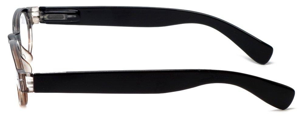 Calabria 4372 Black Tortoise +6.00 Oval European Reading Glasses with Case - Stylish 2-Tone Design for Reading, Computer Work & Fashion Accessory