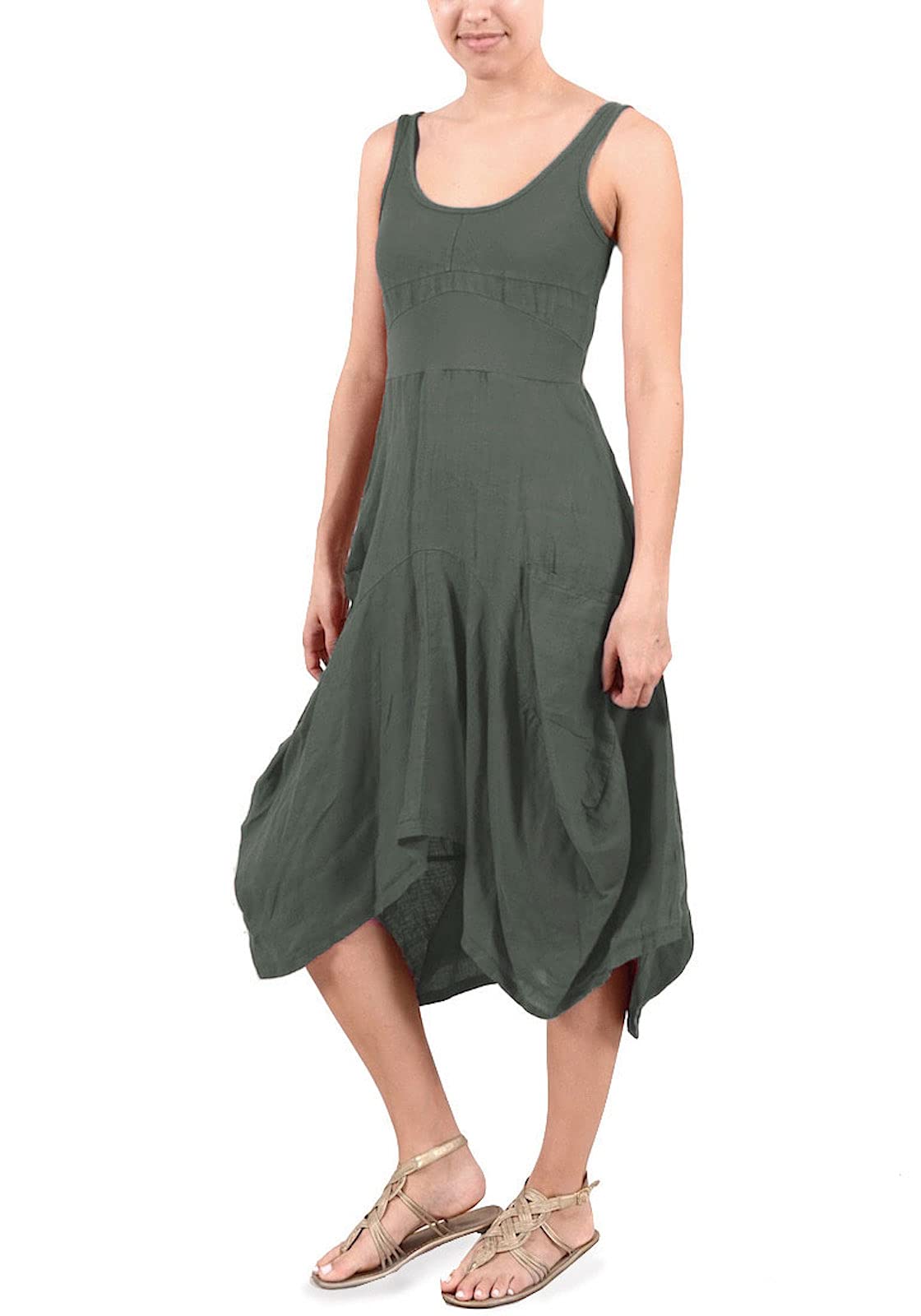 Inizio Linen 2 Pocket Dress - Women's Casual Summer Dress with Pockets | Perfect for Beach, Brunch & Everyday Wear