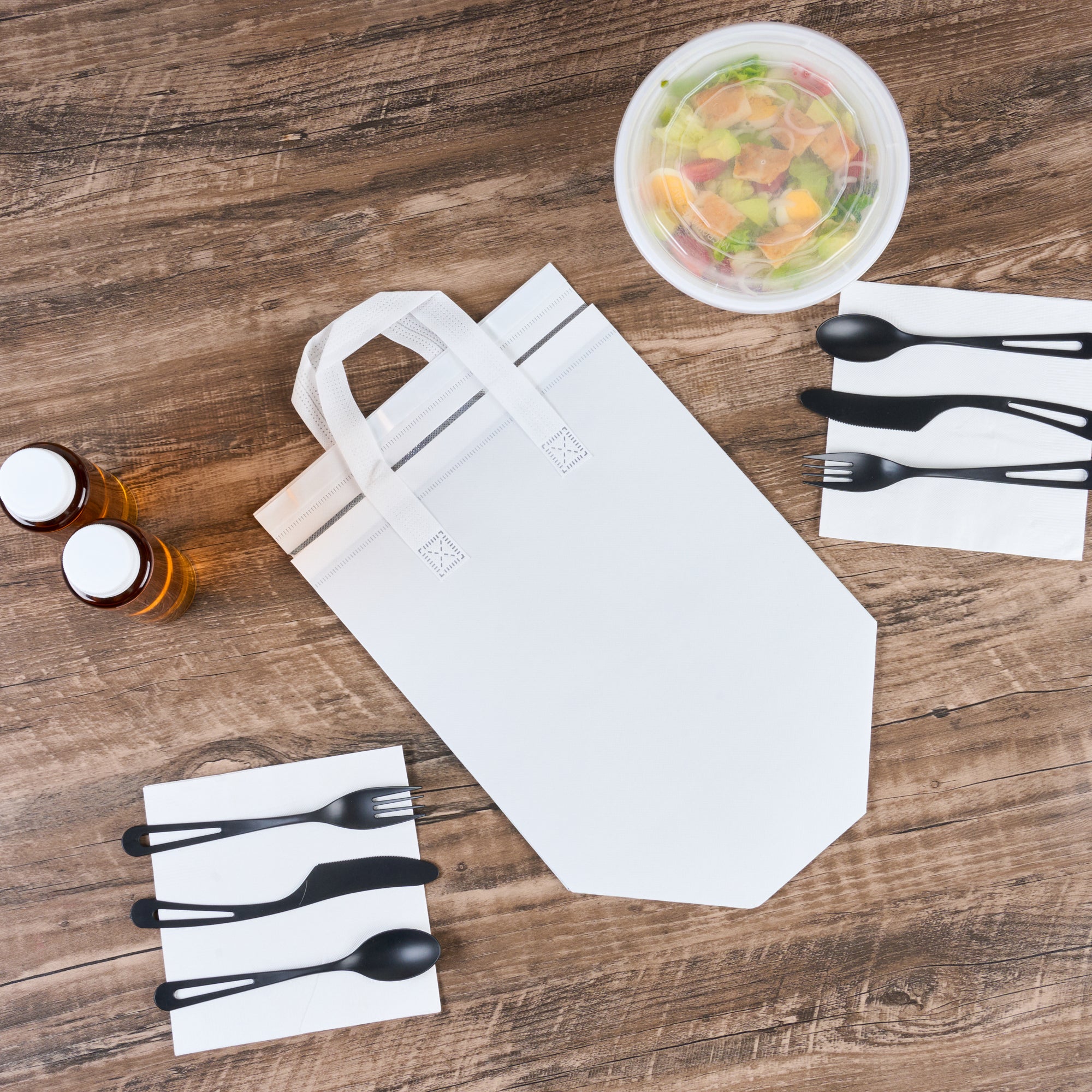 White Insulated Take Out Bags - Tamper Evident Food Delivery Bags (10.25