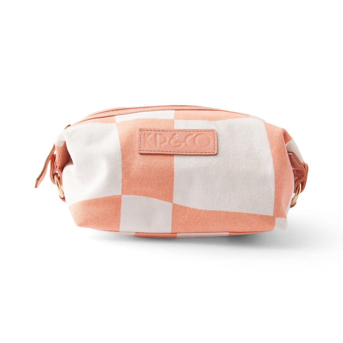 Pink and White Checkerboard Toiletry Bag - Travel Cosmetic Organizer for Women & Men - Perfect for Gym, Vacation, and Daily Essentials Storage