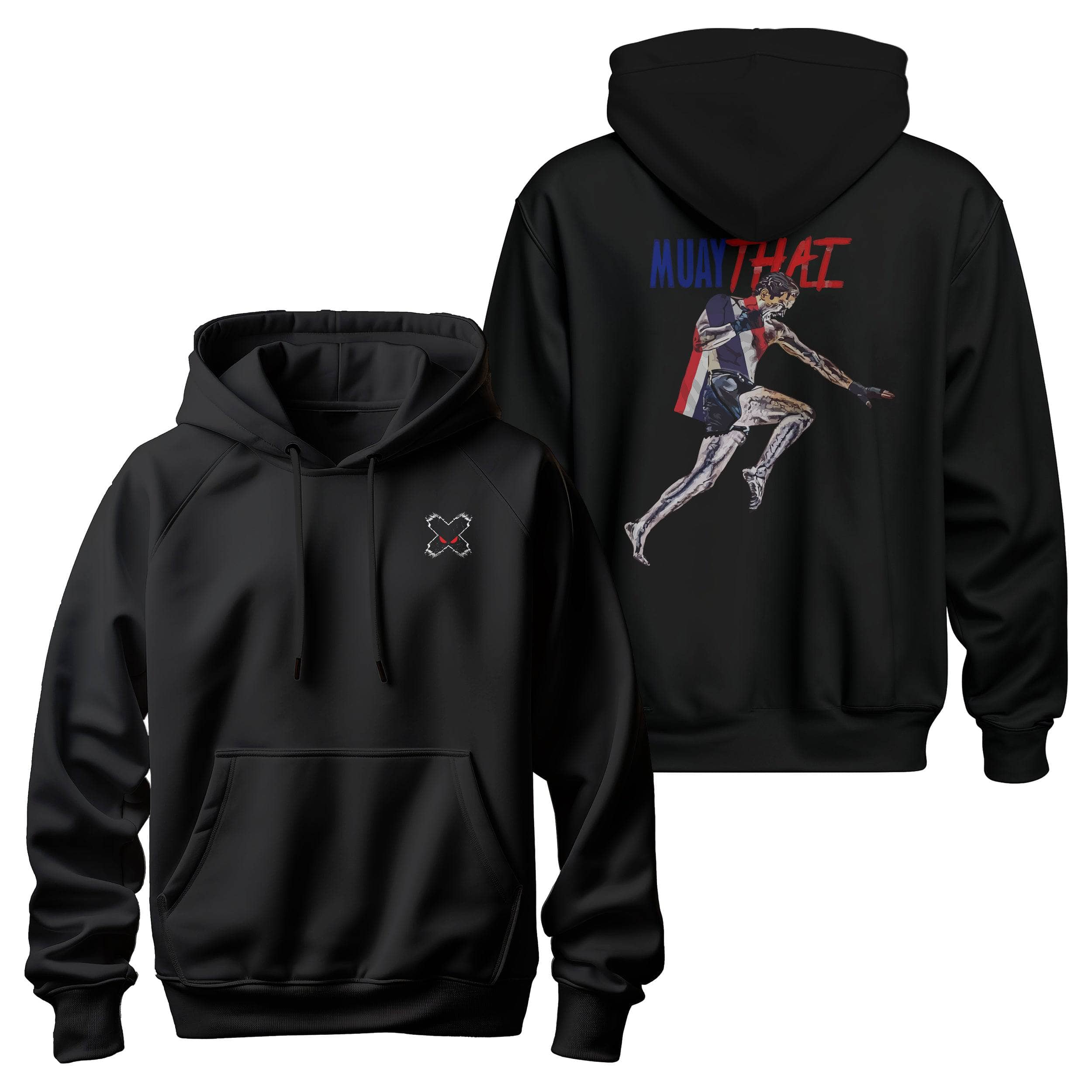 Muay Thai Hoodie Kick - Premium Training Hoodie for Muay Thai & MMA Fighters - Perfect for Gym, Training & Streetwear