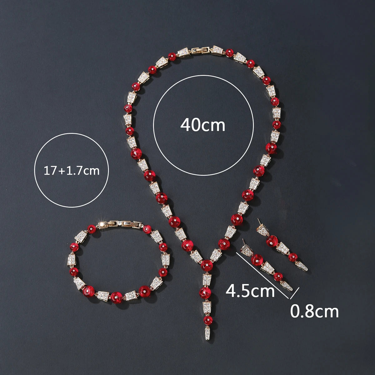 3 PCS Cubic Zirconia Imitation Chalcedony Jewelry Set for Women - Necklace, Earrings & Bracelet | Elegant Party Jewelry & Costume Accessories | Perfect for Weddings, Prom & Evening Events