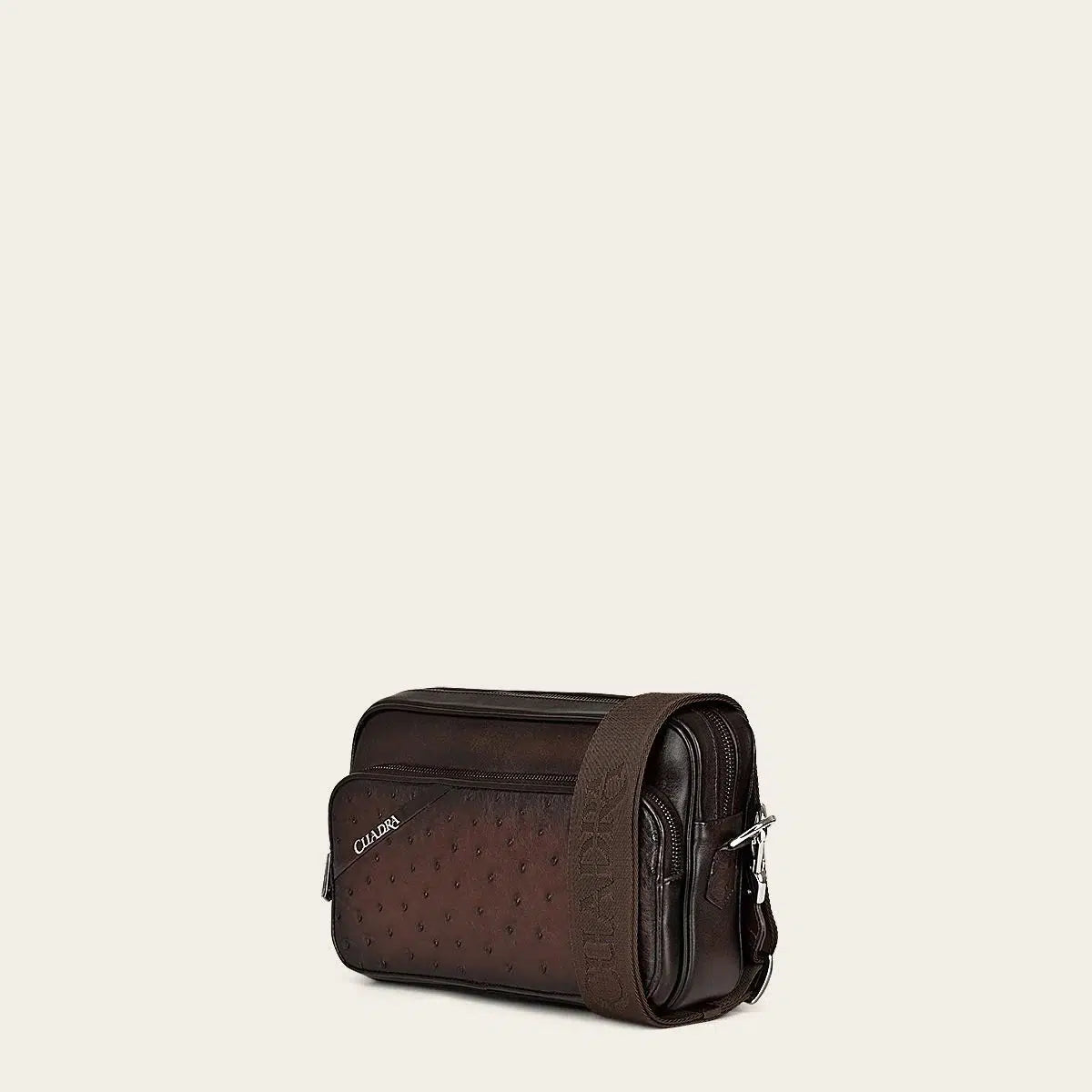 BOC04A1 Genuine Chocolate Ostrich Leather Handbag for Women - Luxury Crossbody Purse with Adjustable Strap, Perfect for Date Night, Parties & Special Occasions