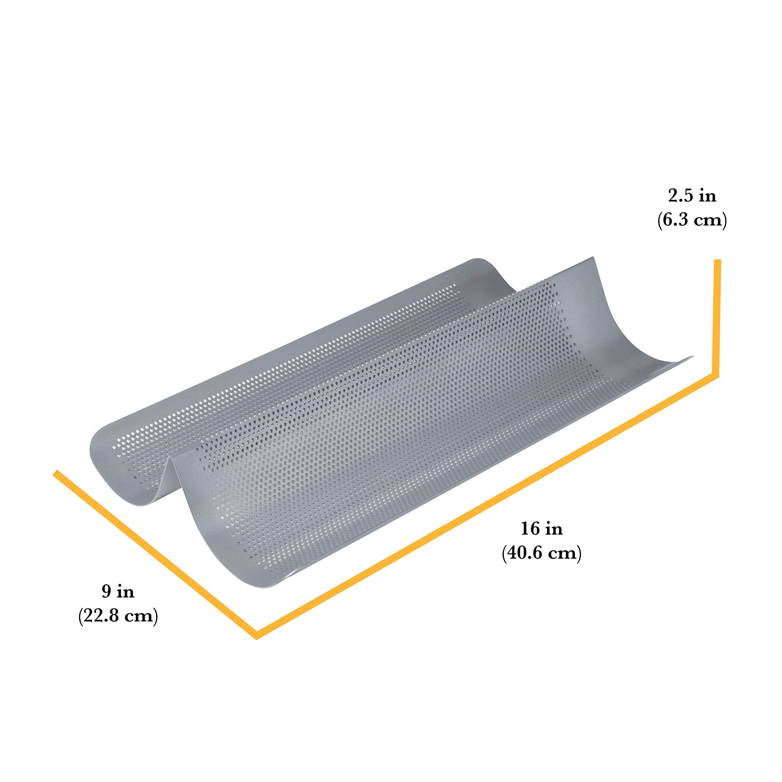 Chicago Metallic Commercial II Non-Stick Perforated French Bread Pan - Professional Baking Sheet for Crispy Golden Crust | Ideal for Home Bakeries, Restaurants & Artisan Bread Making