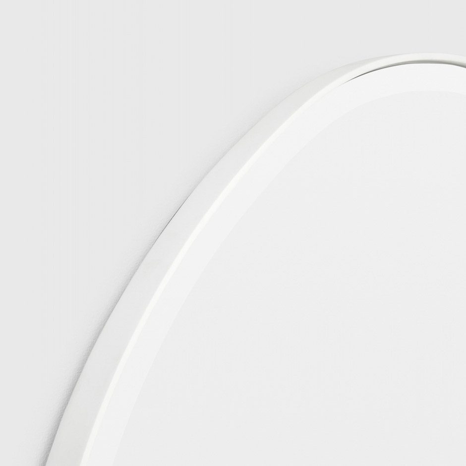 MIDDLE OF NOWHERE Pebble Mirror - Bright White Wall Decor - 47x28 Inches (120x70cm) - Modern Round Bathroom Vanity Mirror for Bedroom, Living Room & Entryway