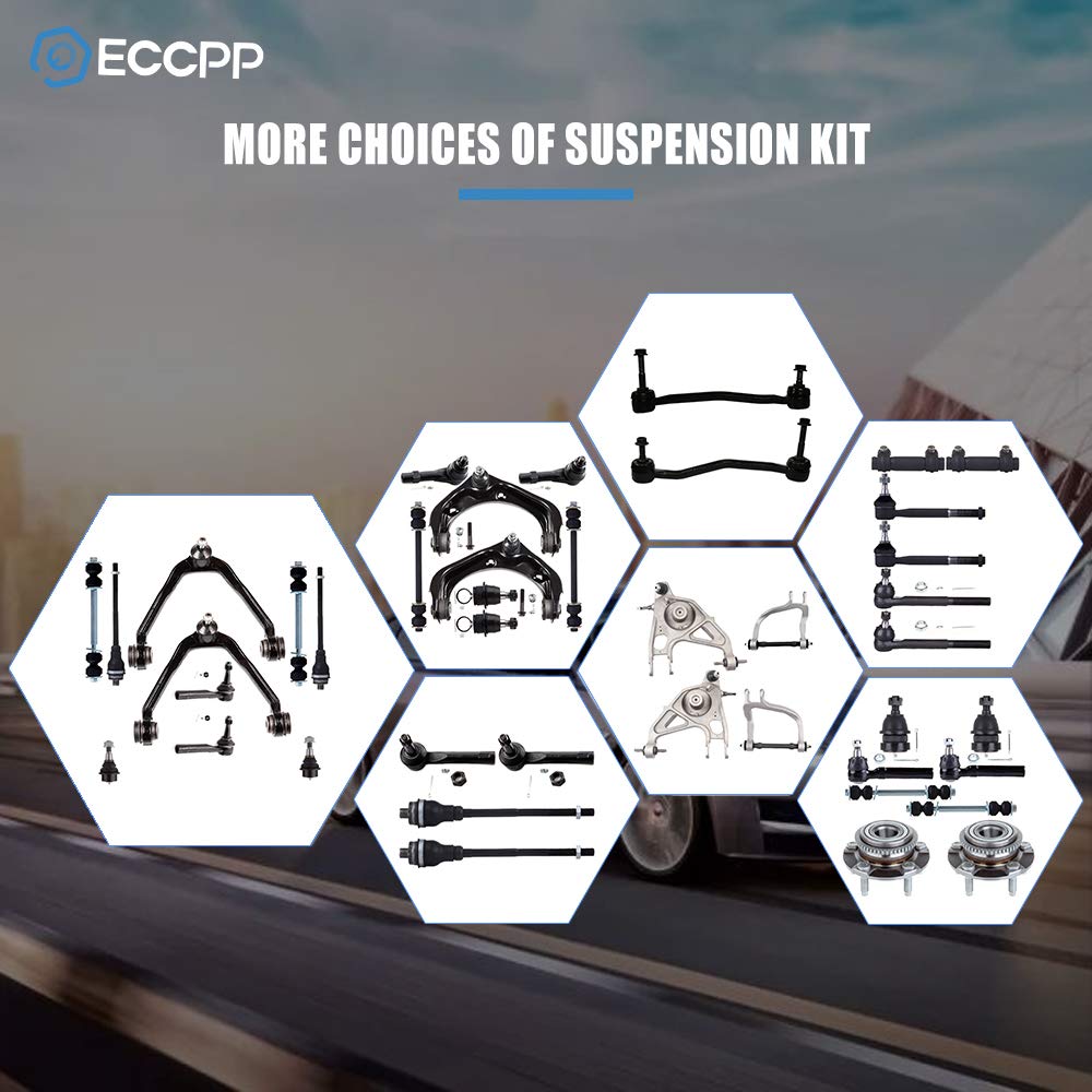 ECCPP Complete Front Suspension Control Arm Kit for 2006-2011 Hyundai Accent - Includes Lower Ball Joints, Control Arms, Sway Bar Links & Tie Rod Ends | Improves Handling & Ride Comfort for Daily Driving & City Commutes