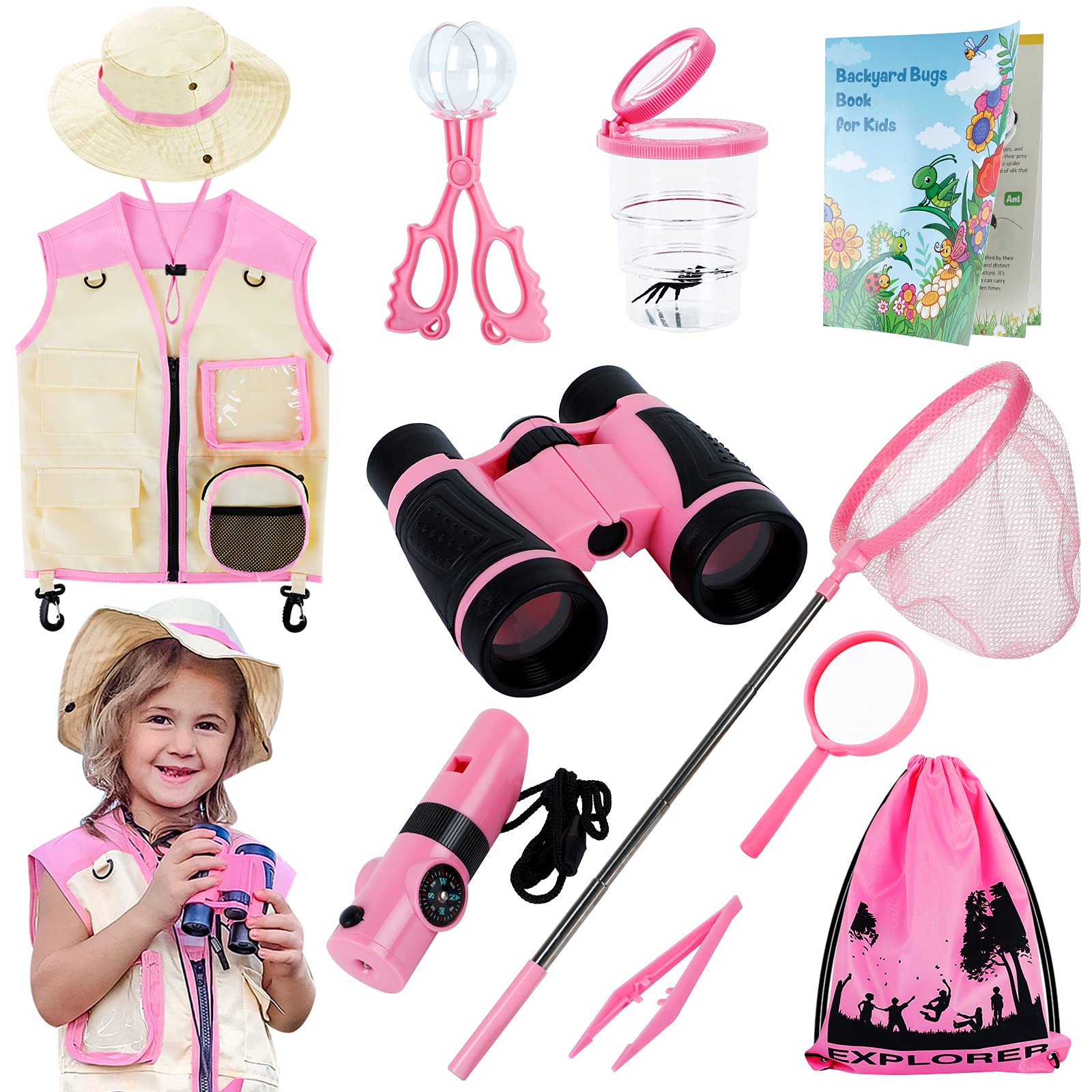 INNOCHEER Explorer Kit for Kids - Bug Catcher Kit, Outdoor Adventure Toys for Girls & Boys Ages 3-8, Birthday Gifts for 3 4 5 6 7 8 Year Olds - Perfect for Backyard Exploration, Nature Learning & Summer Outdoor Play
