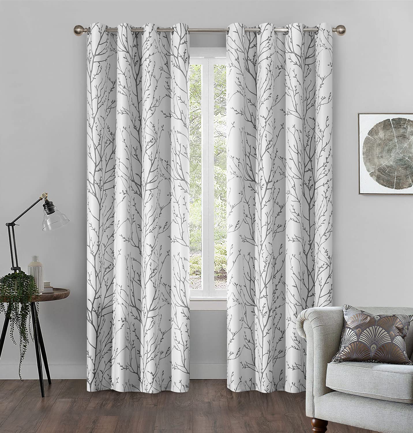 Dreaming Casa Grey Blackout Curtains - Thermal Insulated Grommet Window Drapes (2 Panels, 72