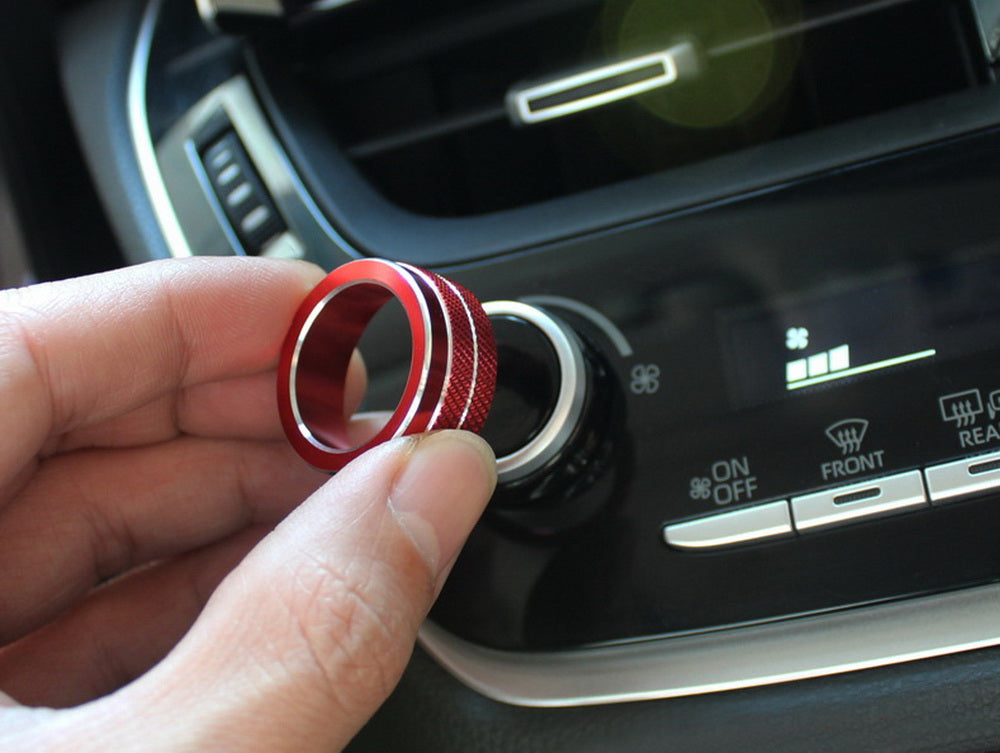 2PCS Red AC Climate Control Switch Knob Ring Covers for 2019+ Toyota Corolla Hatchback - Upgrade Interior & Protect Buttons (Perfect for Daily Driving & Car Enthusiasts)