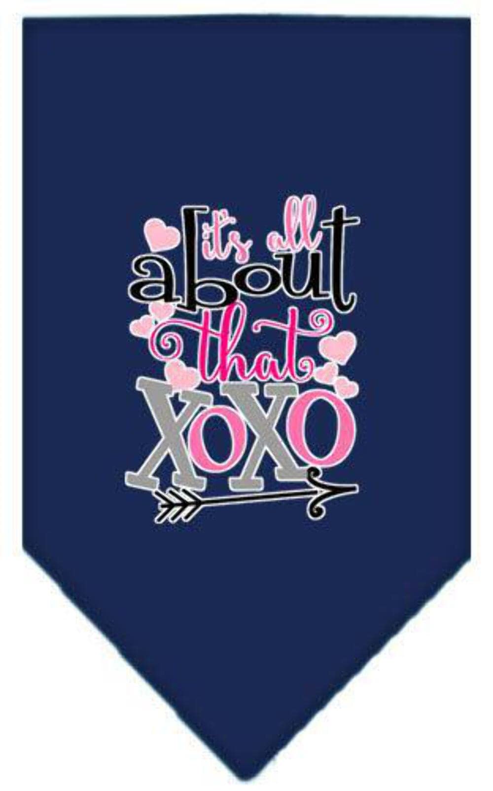 Red Small Pet Dog Bandana with 'It's All About That XOXO' Screen Print - Perfect for Valentine's Day, Parties & Photo Shoots