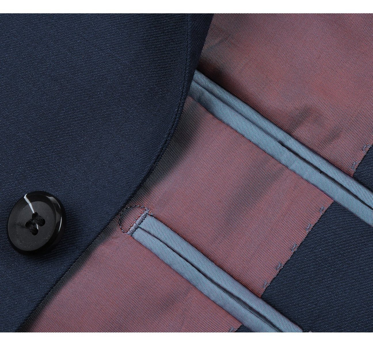 Alessandro Vitello by Renoir Navy Blue 2-Piece Classic Fit Notch Lapel Wool Suit for Men | Business Attire & Formal Occasions