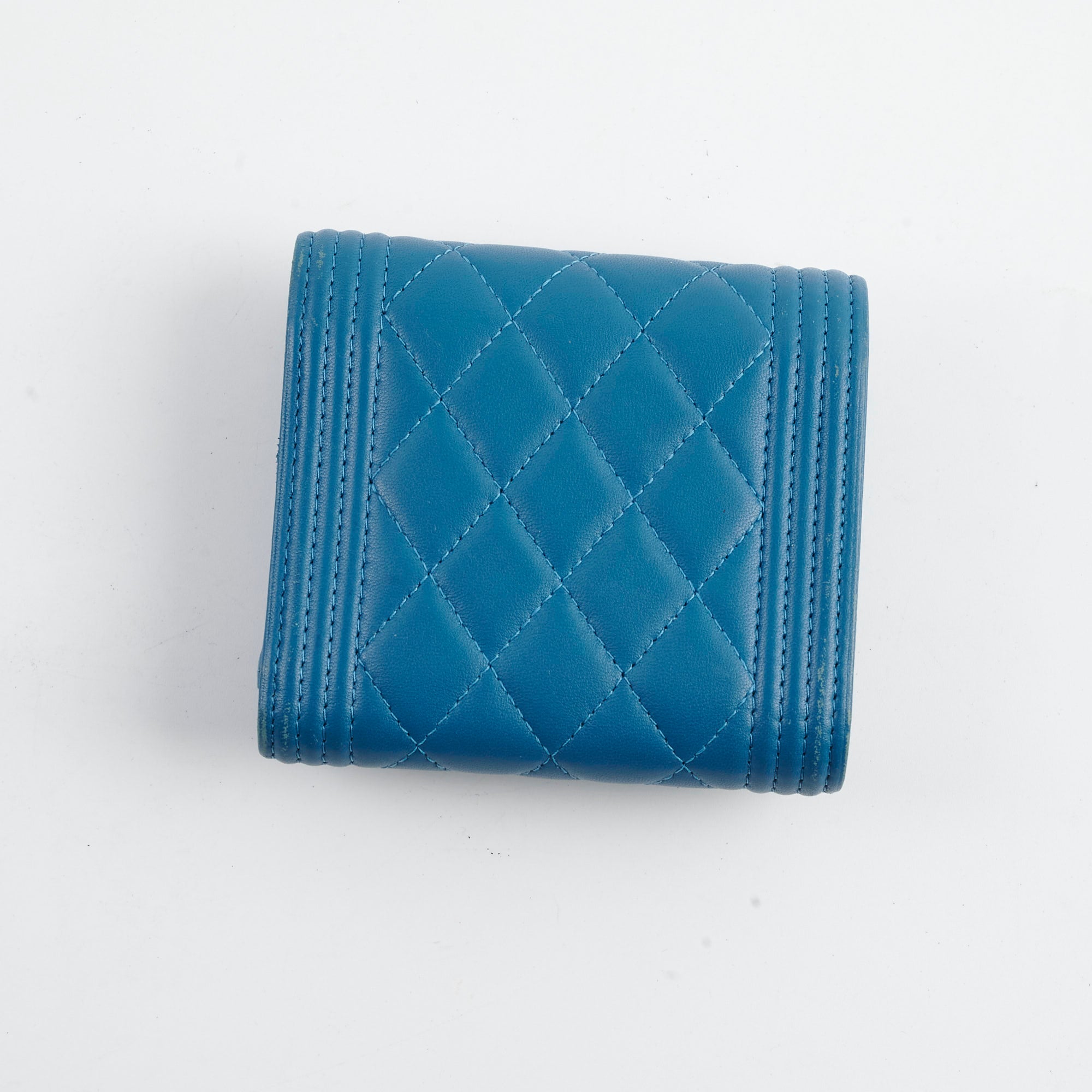 Chanel Boy Lambskin Quilted Flap Wallet in Blue | Luxury Designer Crossbody Bag for Women | Perfect for Evening Events & Daily Use