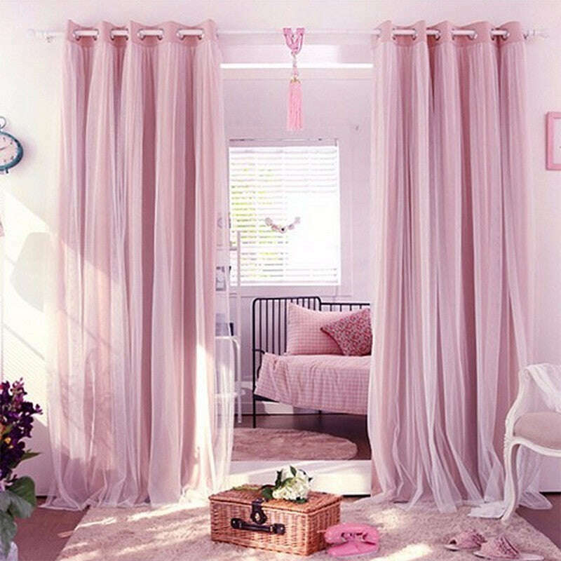 Luxury Veil Curtain - Soft Sheer Window Drapes in Pink, Beige, Blue & White | Elegant Home Decor for Living Room, Bedroom & Wedding Decorations