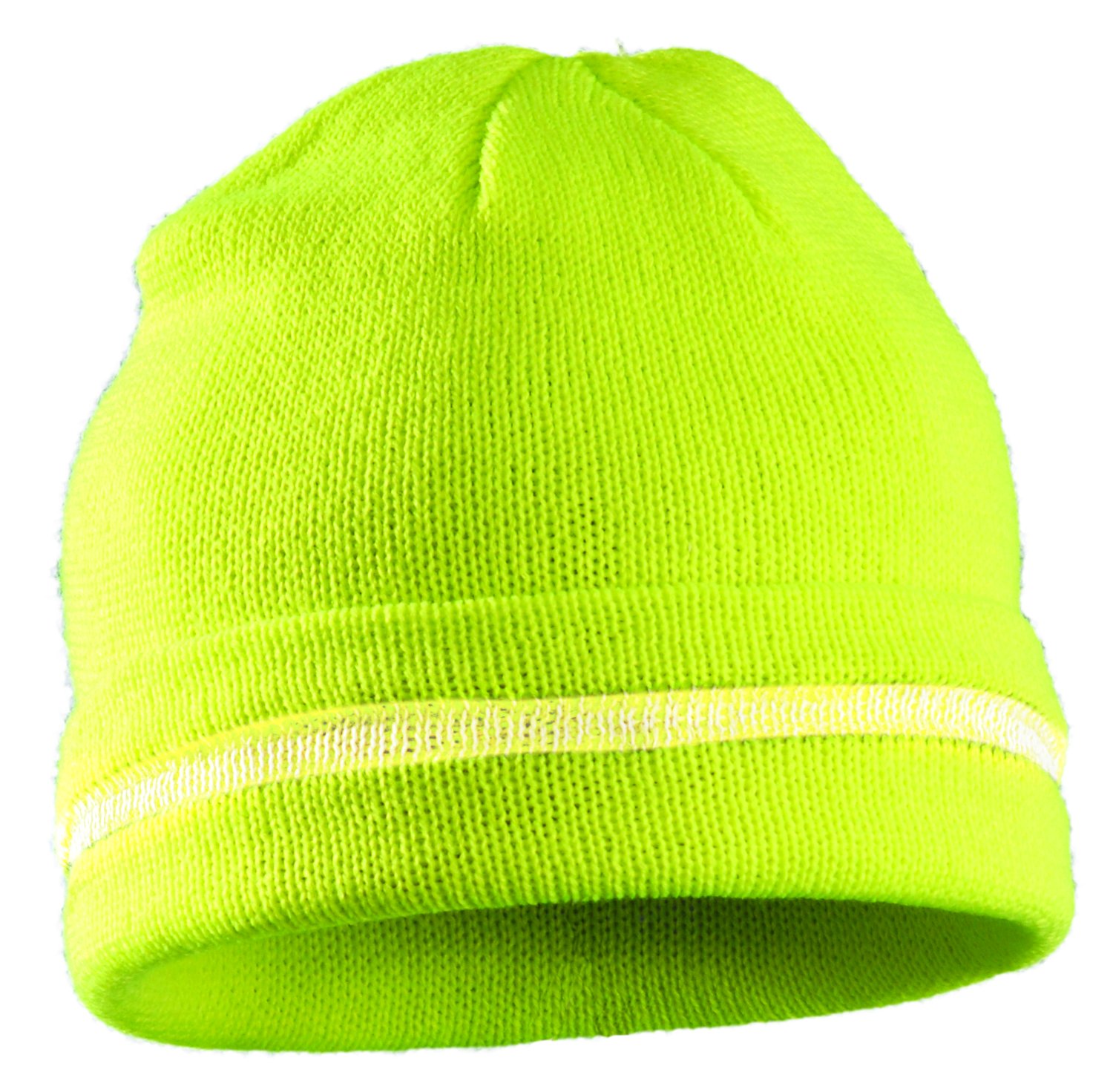 OccuNomix Reflective Beanie for Men - High Visibility Yellow Knitted Skull Cap | Winter Warmth & Safety for Outdoor Work, Running, Cycling