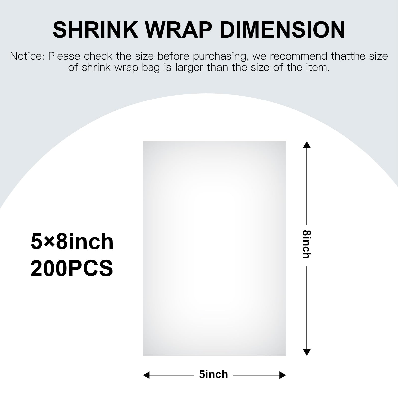 200 Pcs 5x8 Inch Clear PVC Heat Shrink Wrap Bags - 100 Gauge Plastic Packaging for Bath Bombs, Soaps, Candles & Cosmetics | Perfect for Retail, Gift Wrapping & Product Protection